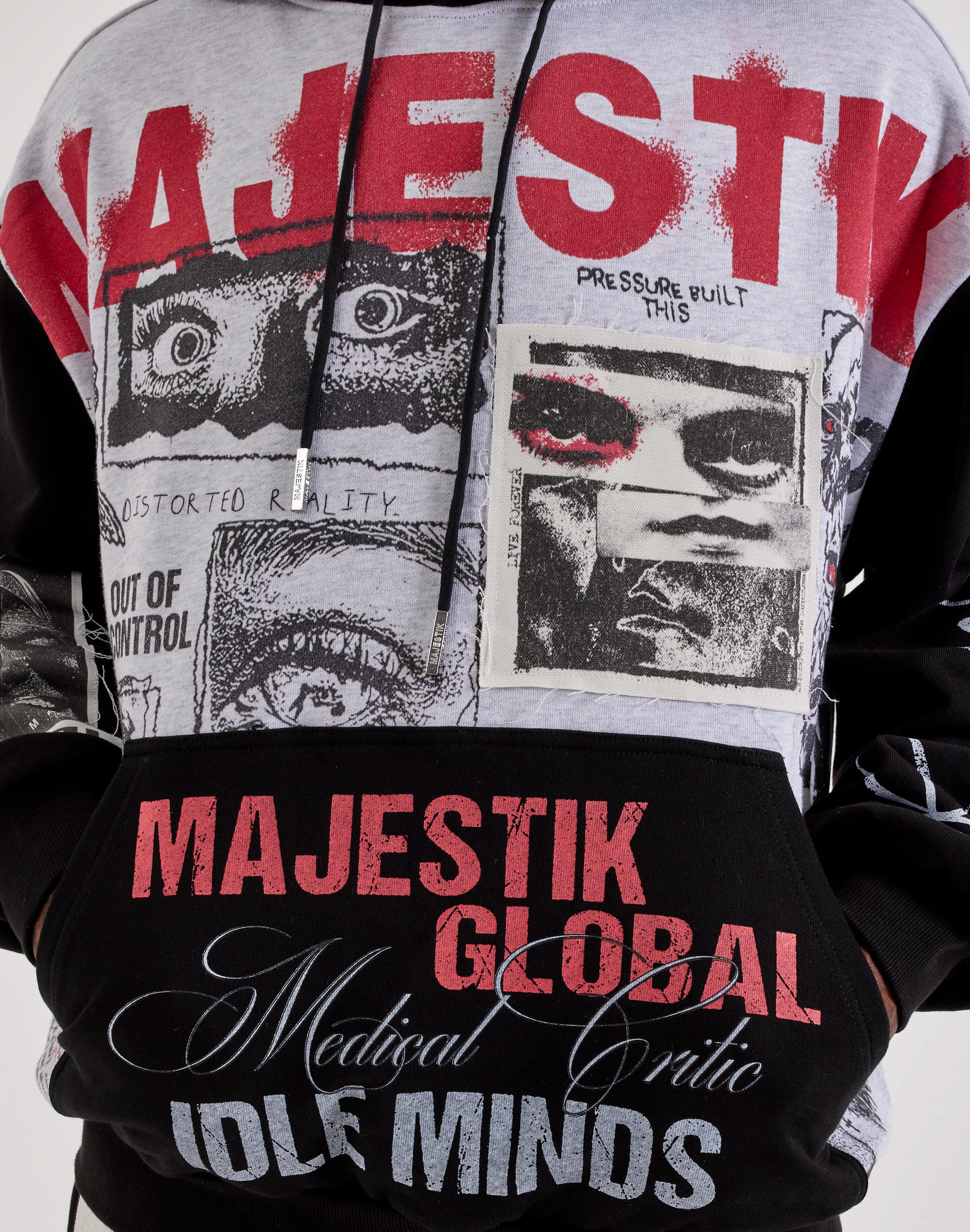 Majestik Idle Minds Pullover Fleece Hoodie, image 3 of 6