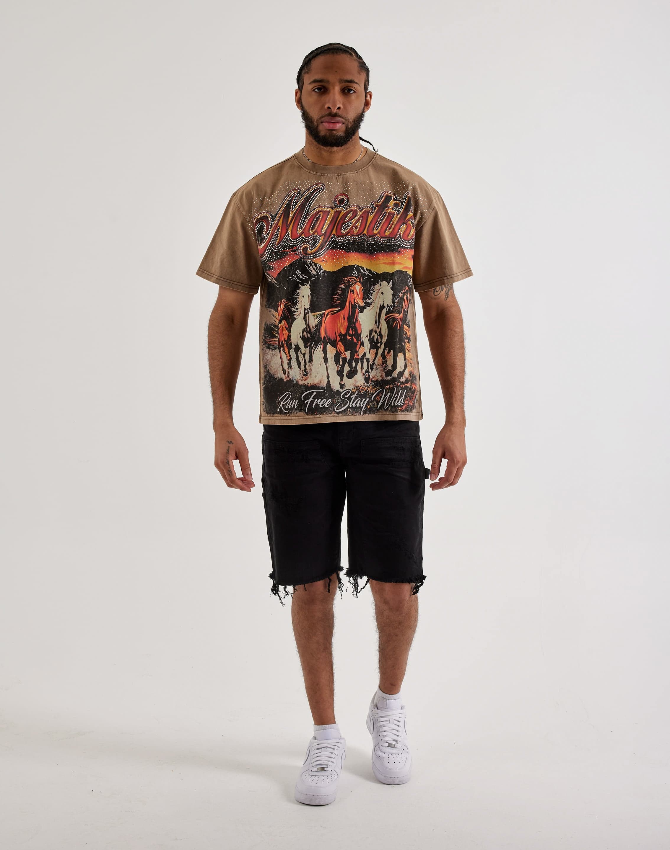 Majestik Run Free Rhinestone Tee