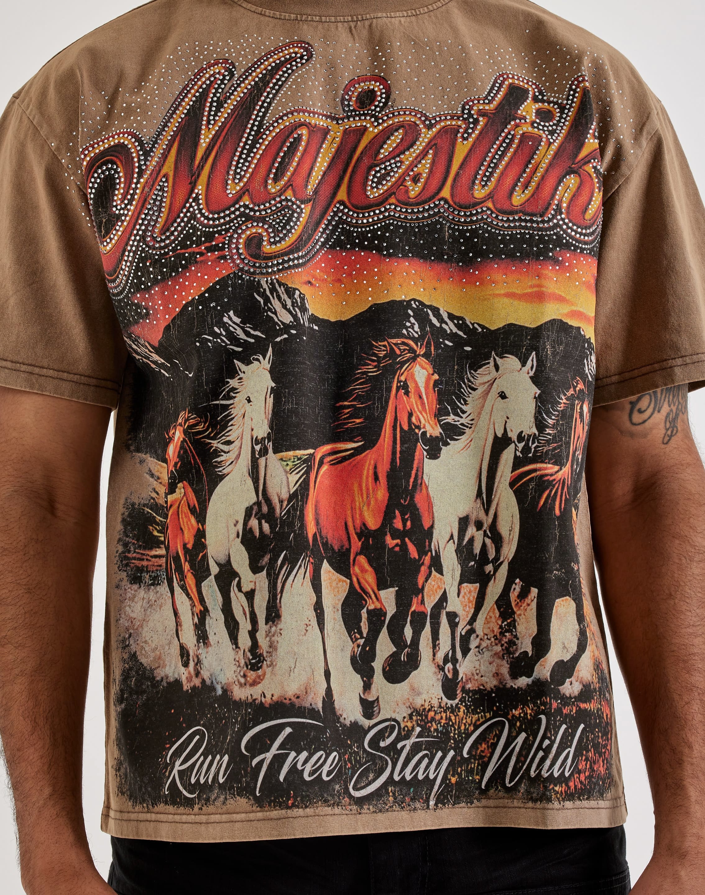 Majestik Run Free Rhinestone Tee