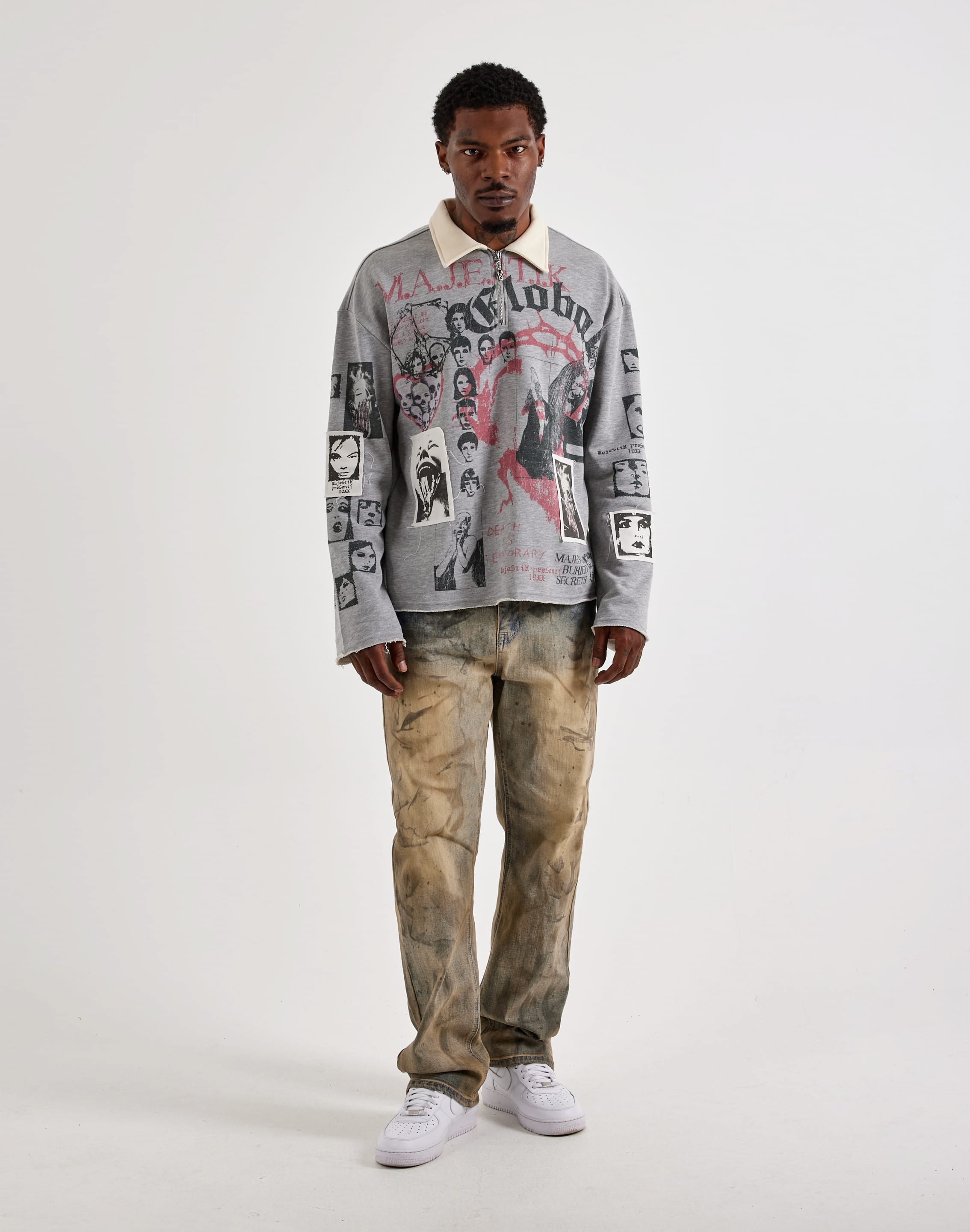 Majestik Global Faces Long-Sleeve Quarter-Zip Shirt, image 6 of 6