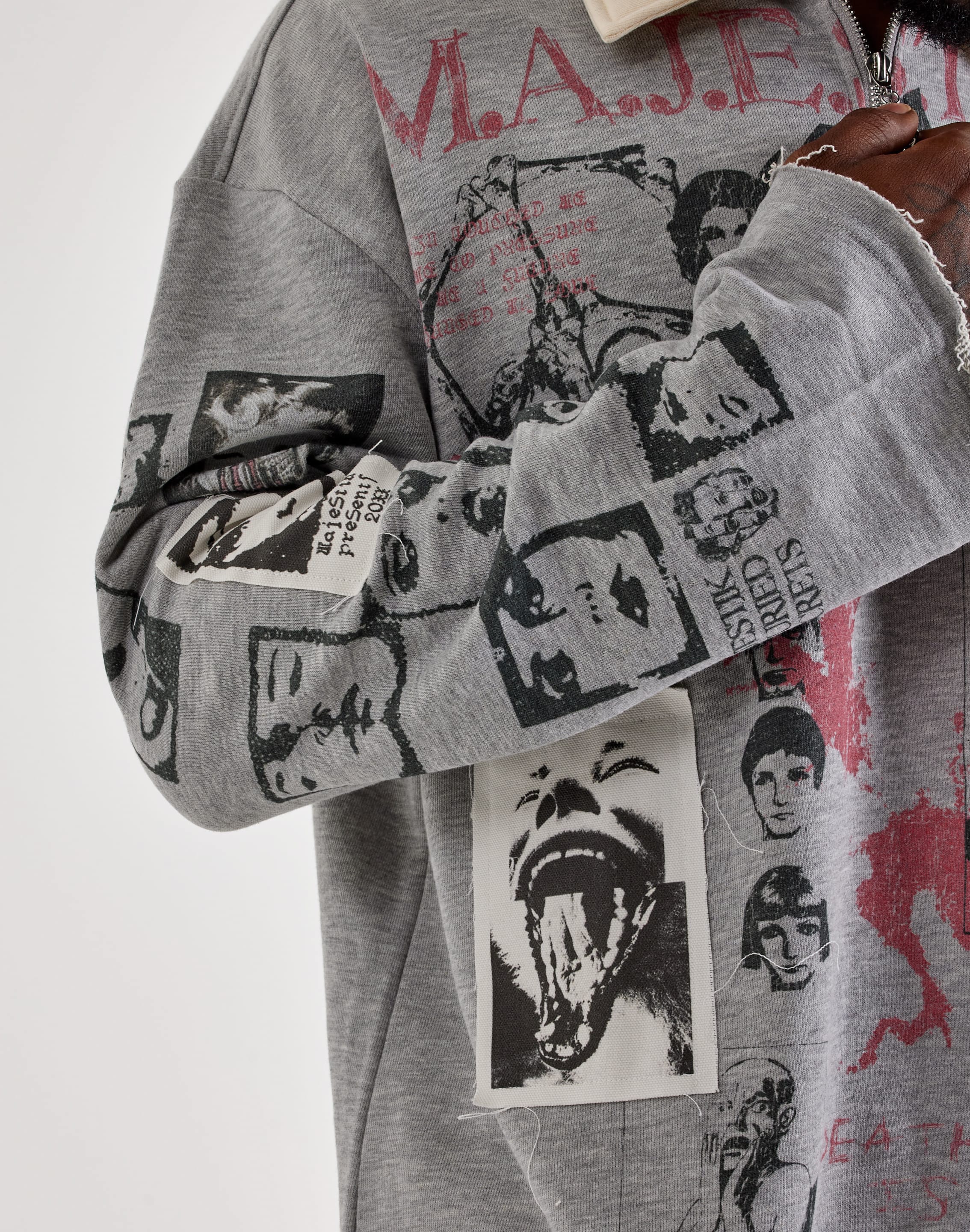 Majestik Global Faces Long-Sleeve Quarter-Zip Shirt, image 3 of 6