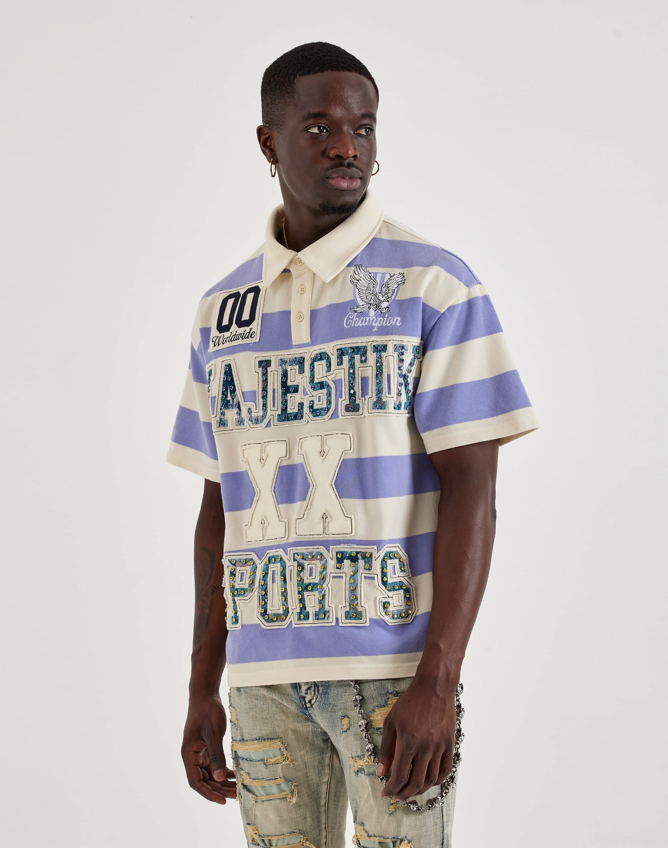 Majestik XX Rhinestone Polo Shirt – DTLR