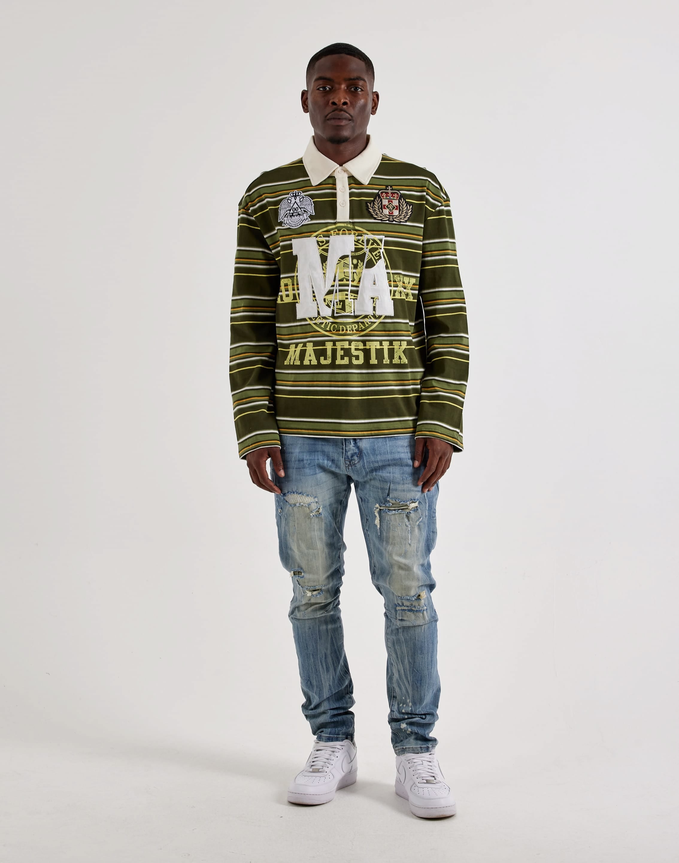 Majestik Honor Roll Long-Sleeve Rugby Shirt, image 4 of 4