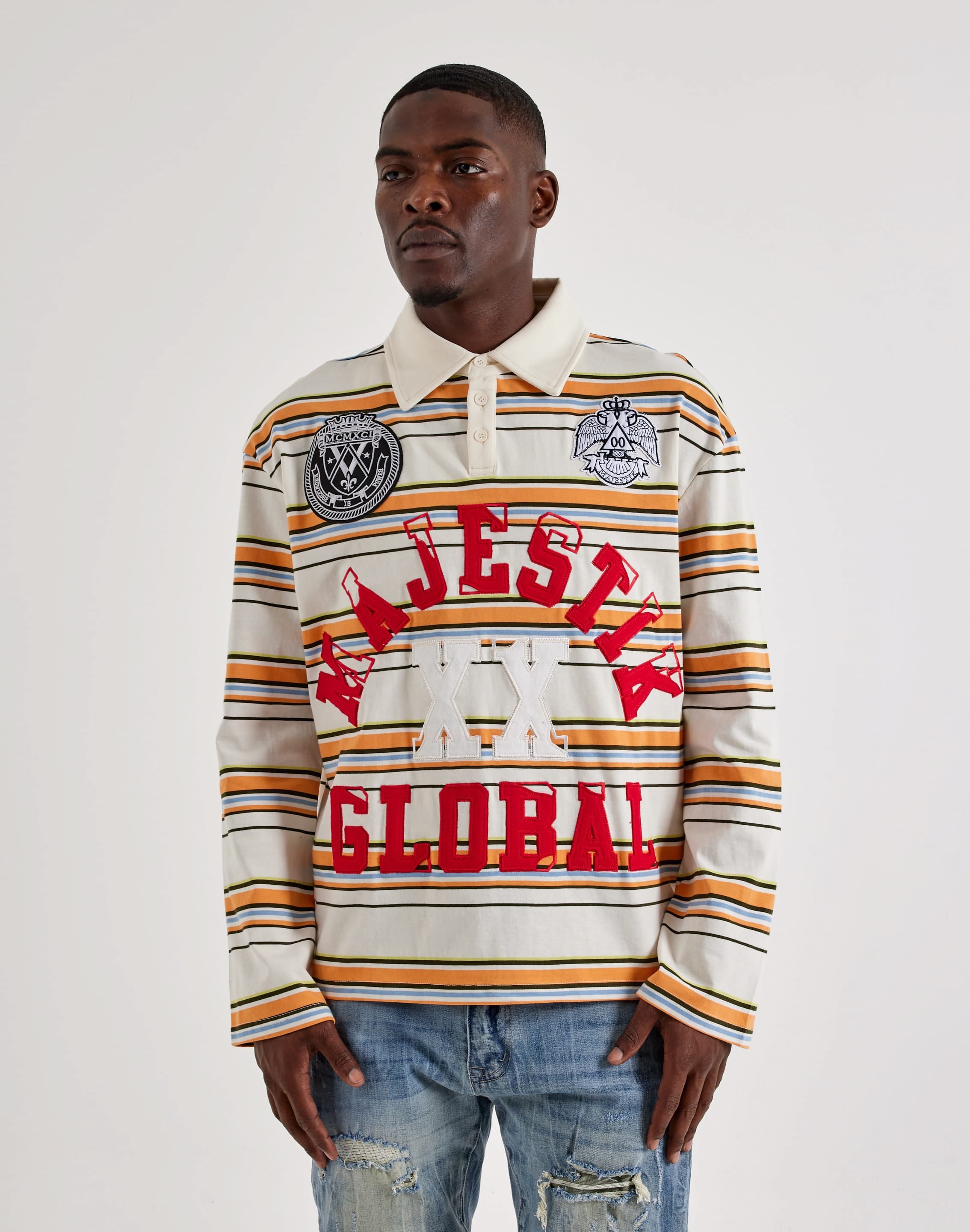 Majestik Gameday Long-Sleeve Rugby Shirt, image 1 of 4