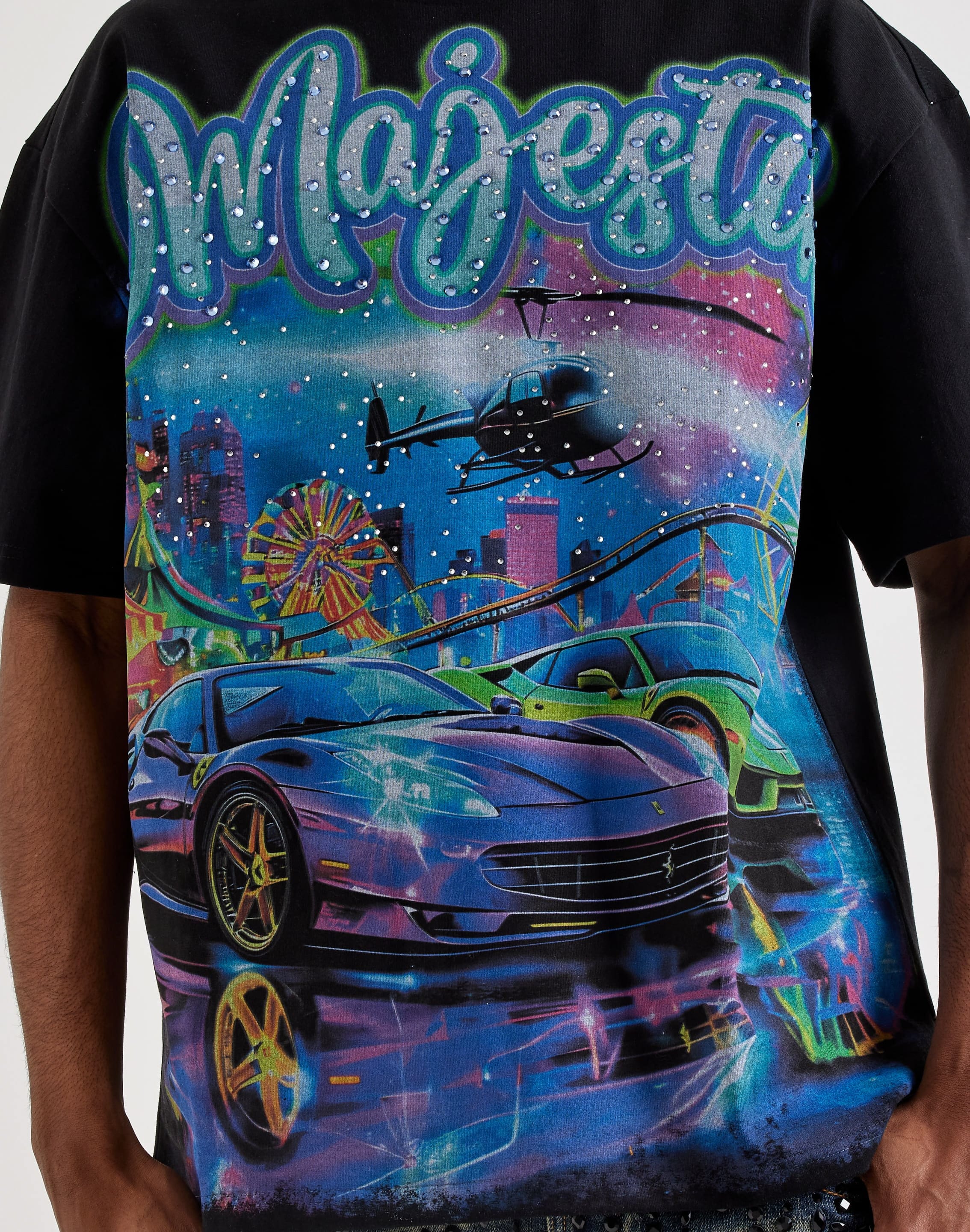 Majestik Theme Park Tee - Rhinestone Graphic Tee - DTLR