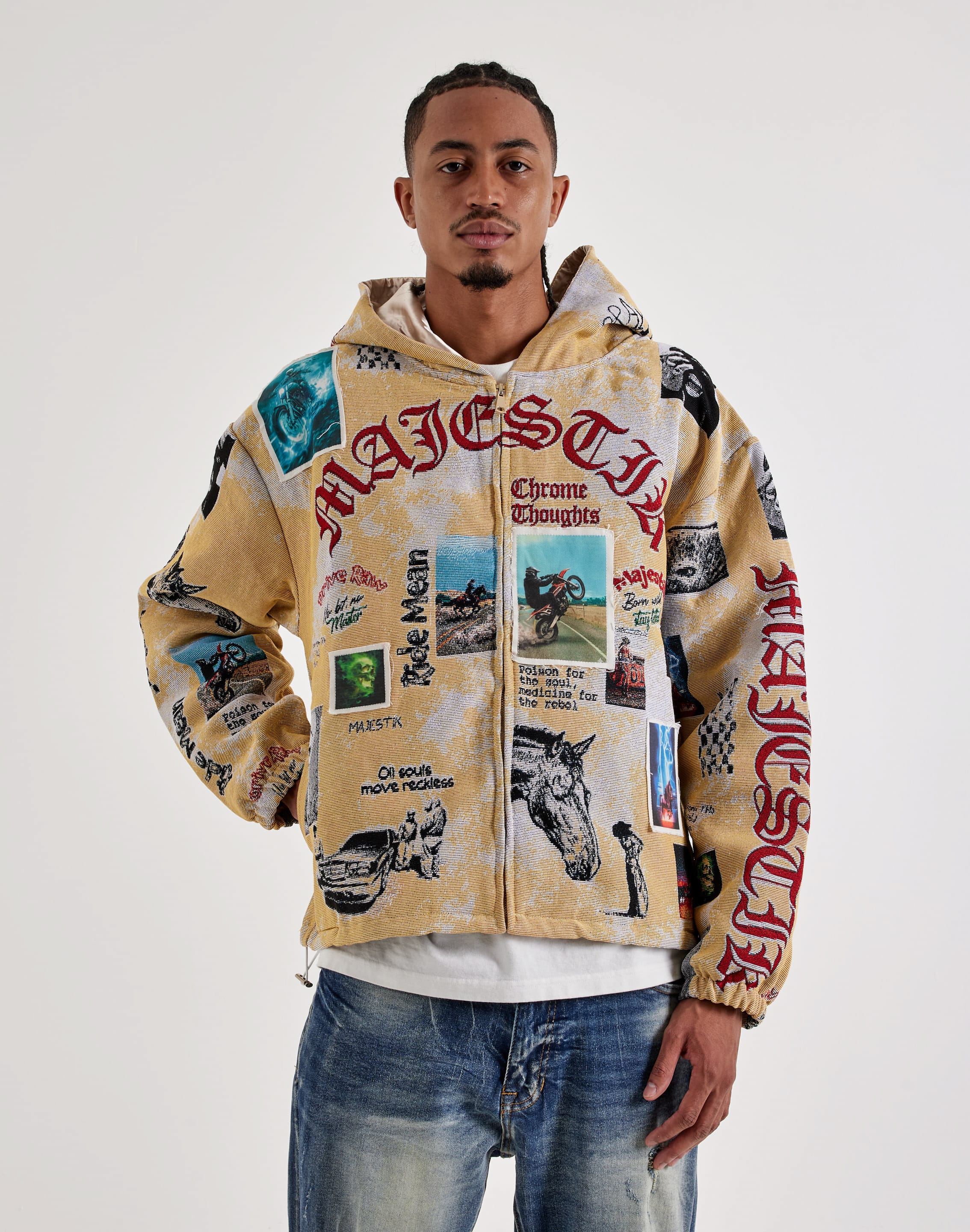 Majestik Dangerous Mind Full-Zip Tapestry Hoodie, image 1 of 4