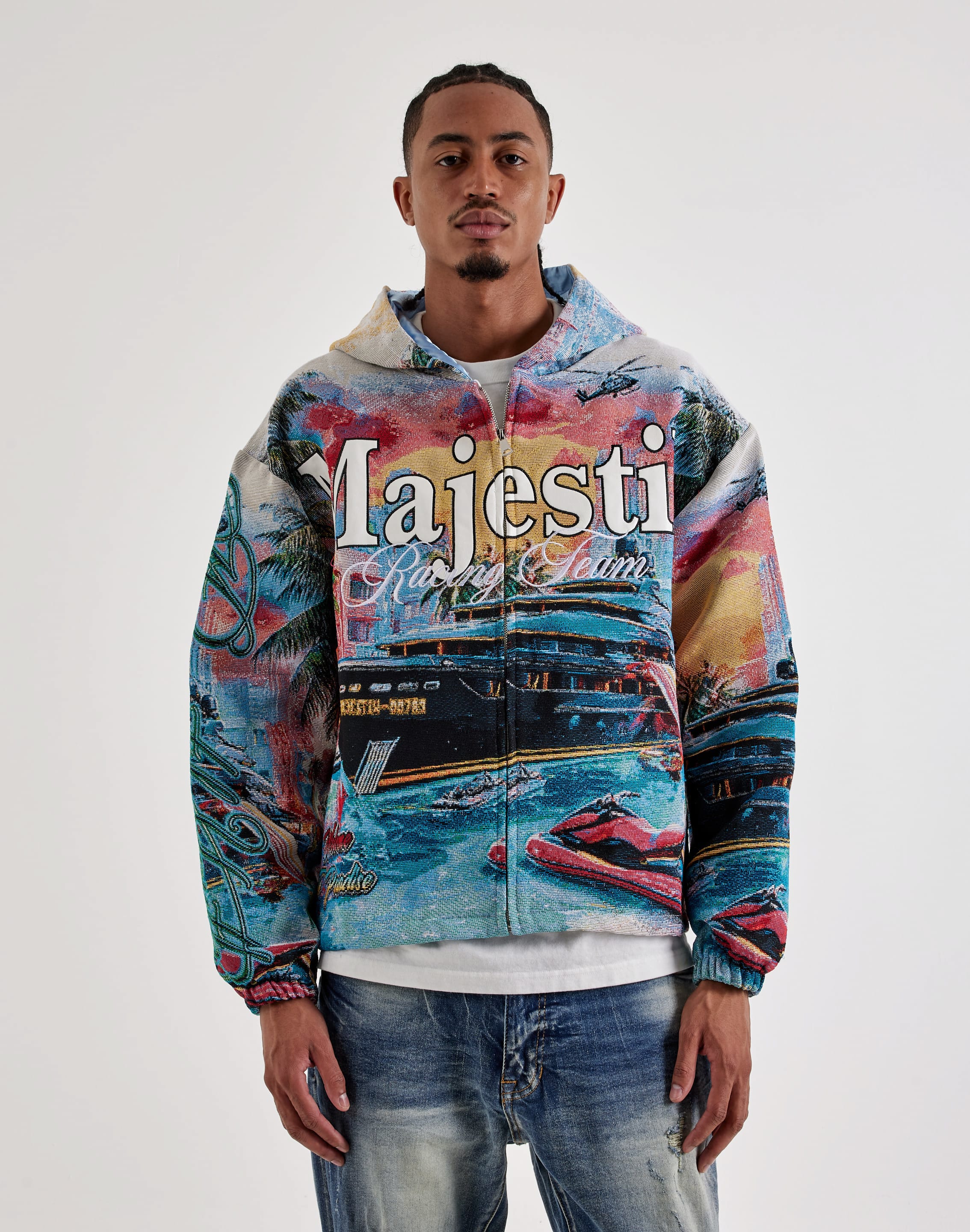 Majestik Paradise Tour Full-Zip Tapestry Hoodie, image 1 of 4