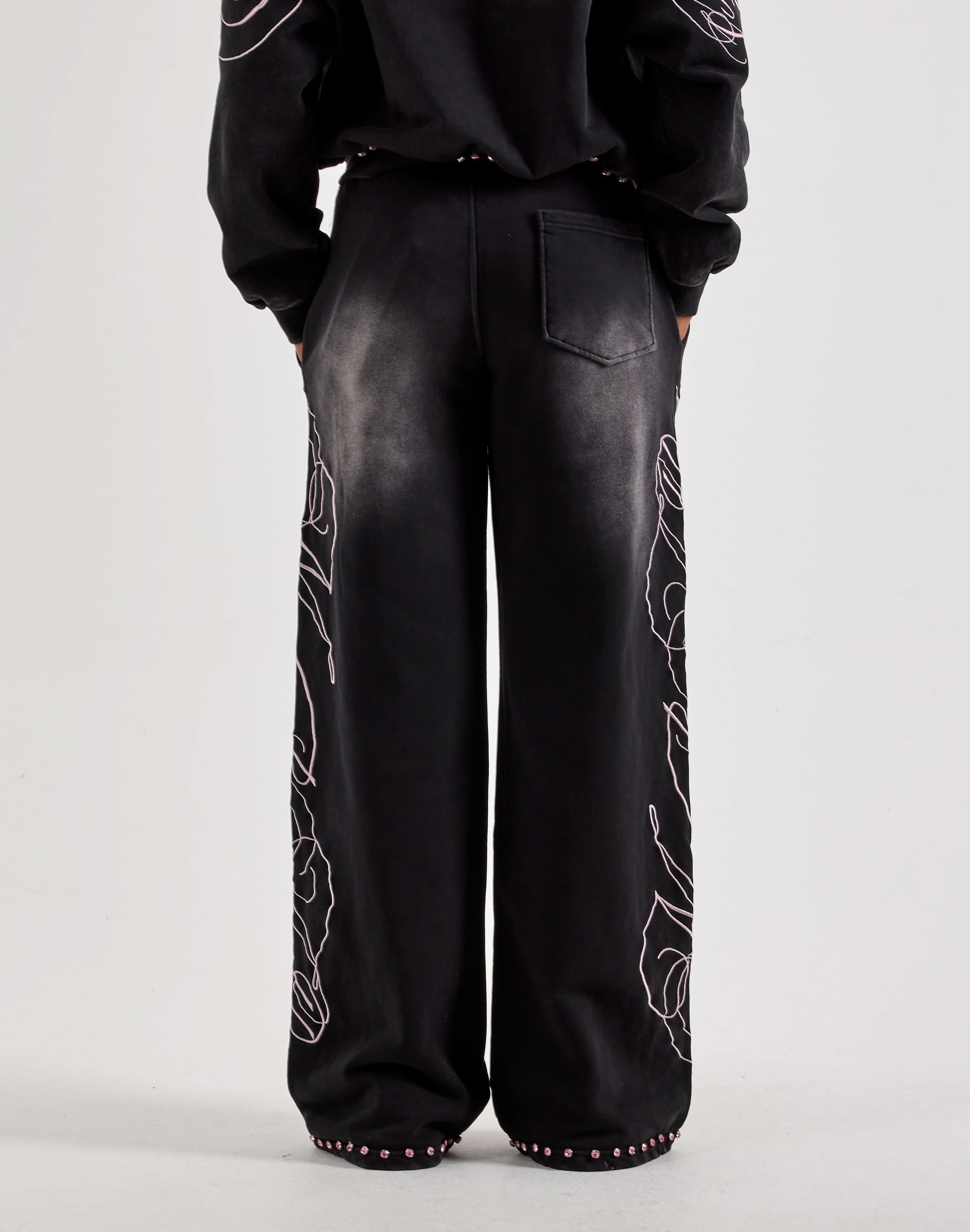 Photo of Majestik Side Logo Rhinestone Fleece Pants