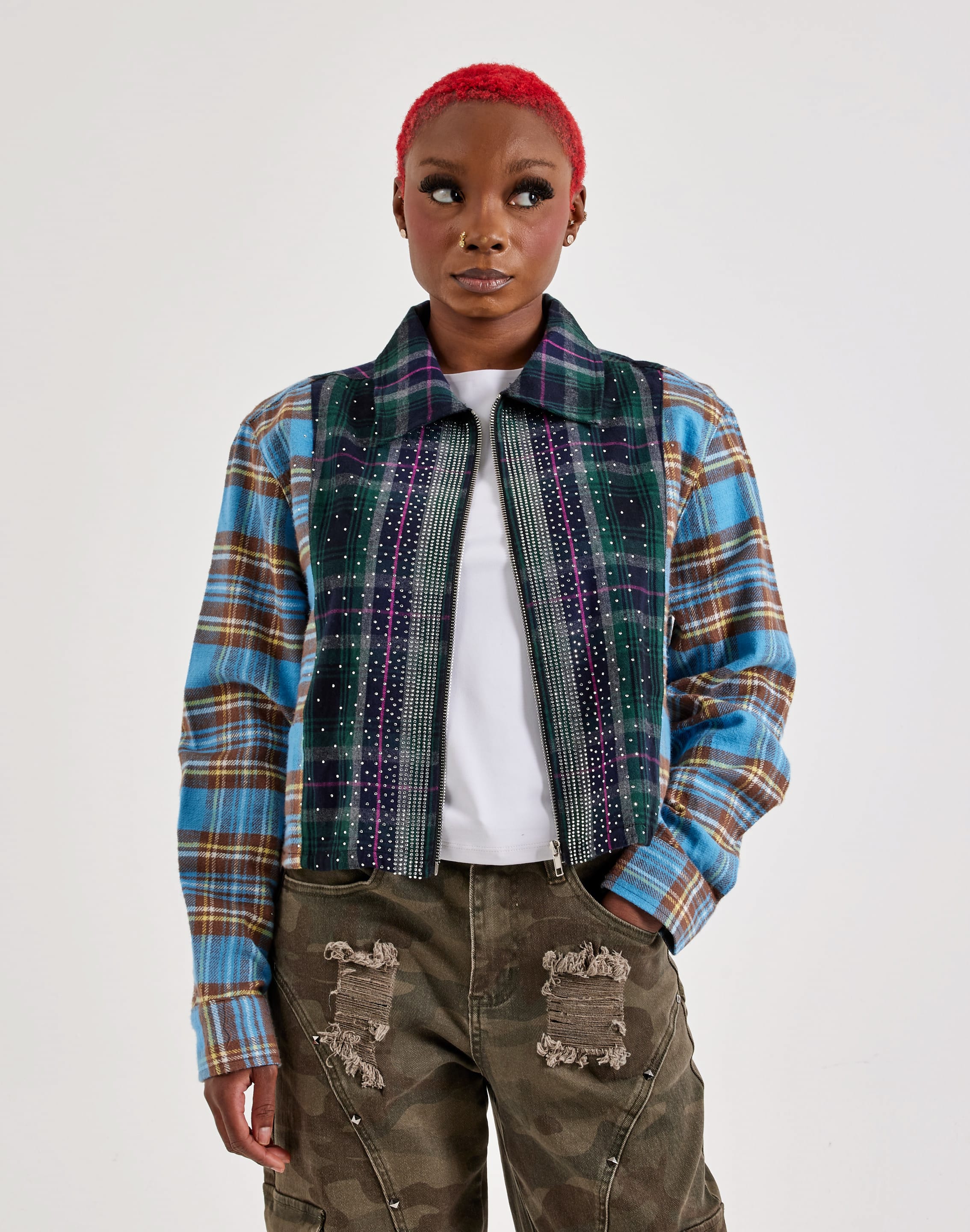 Photo of Majestik Embellished Flannel Shirt