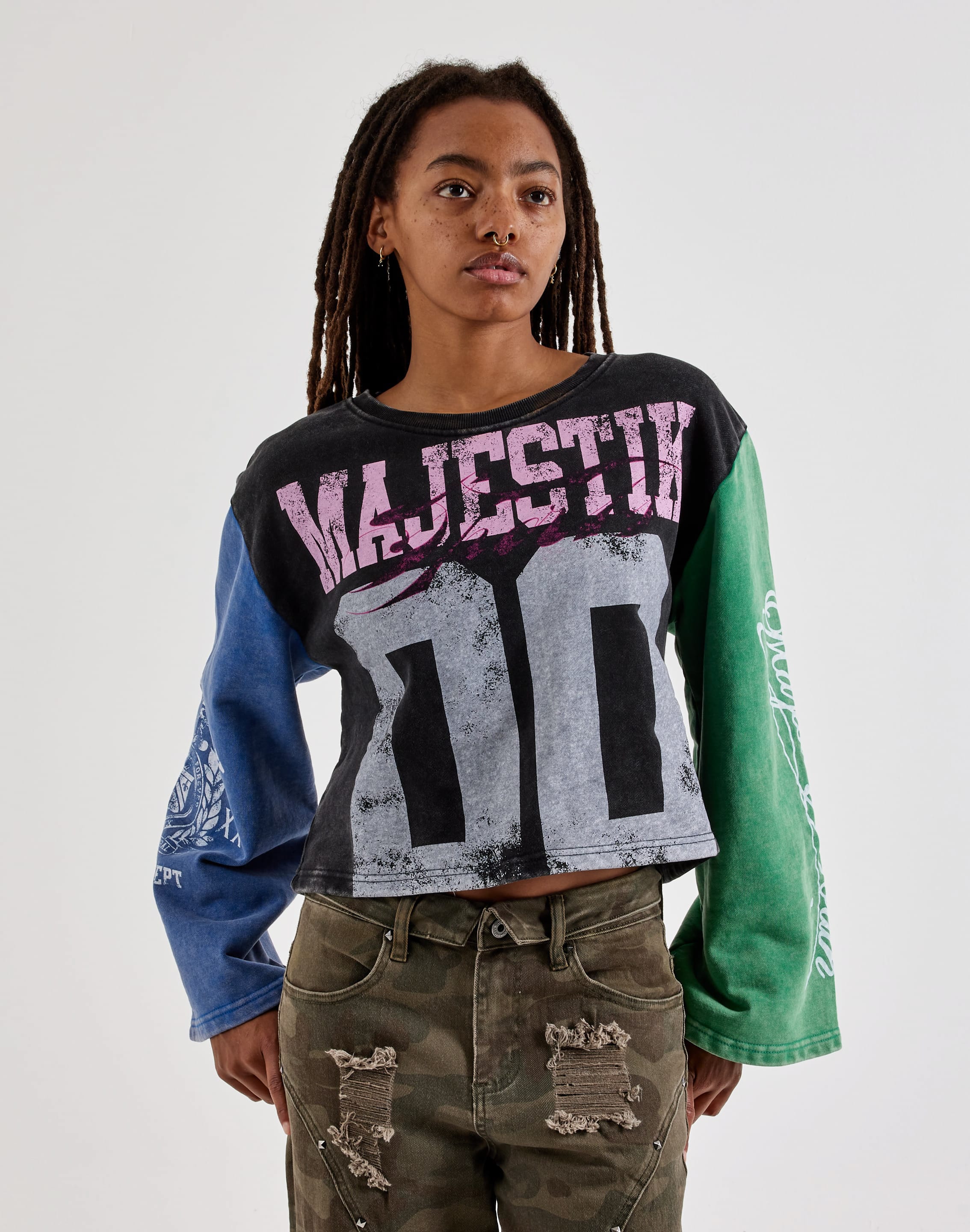 Majestik Long-Sleeve Colorblock Tee, image 1 of 4