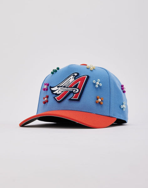 Mitchell & Ness MLB Anaheim Angels Beaded Pro Pinch Snapback Hat