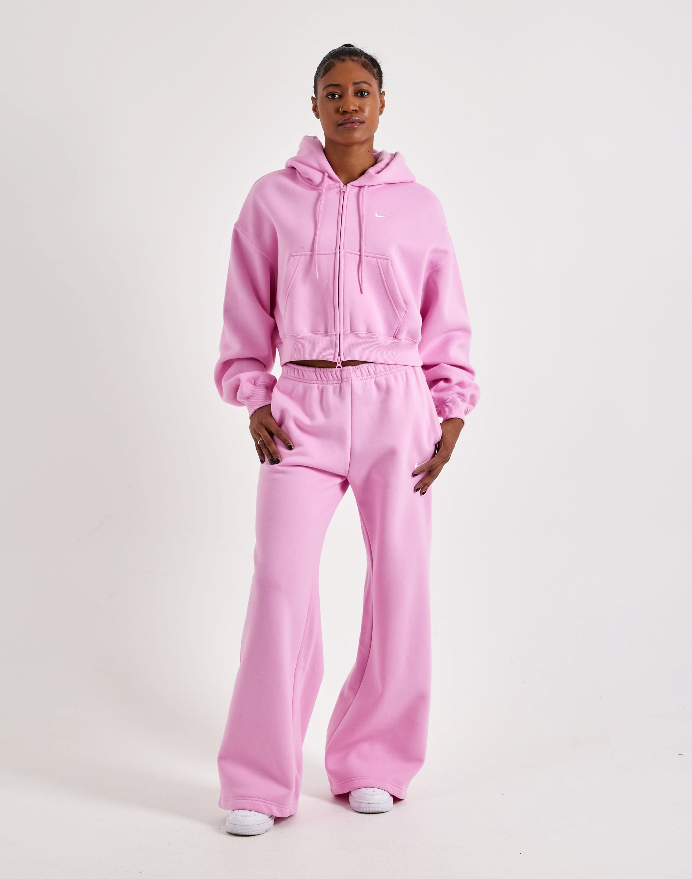 Photo of Nike Mid-Rise Wide-Leg Studio Fleece Pants