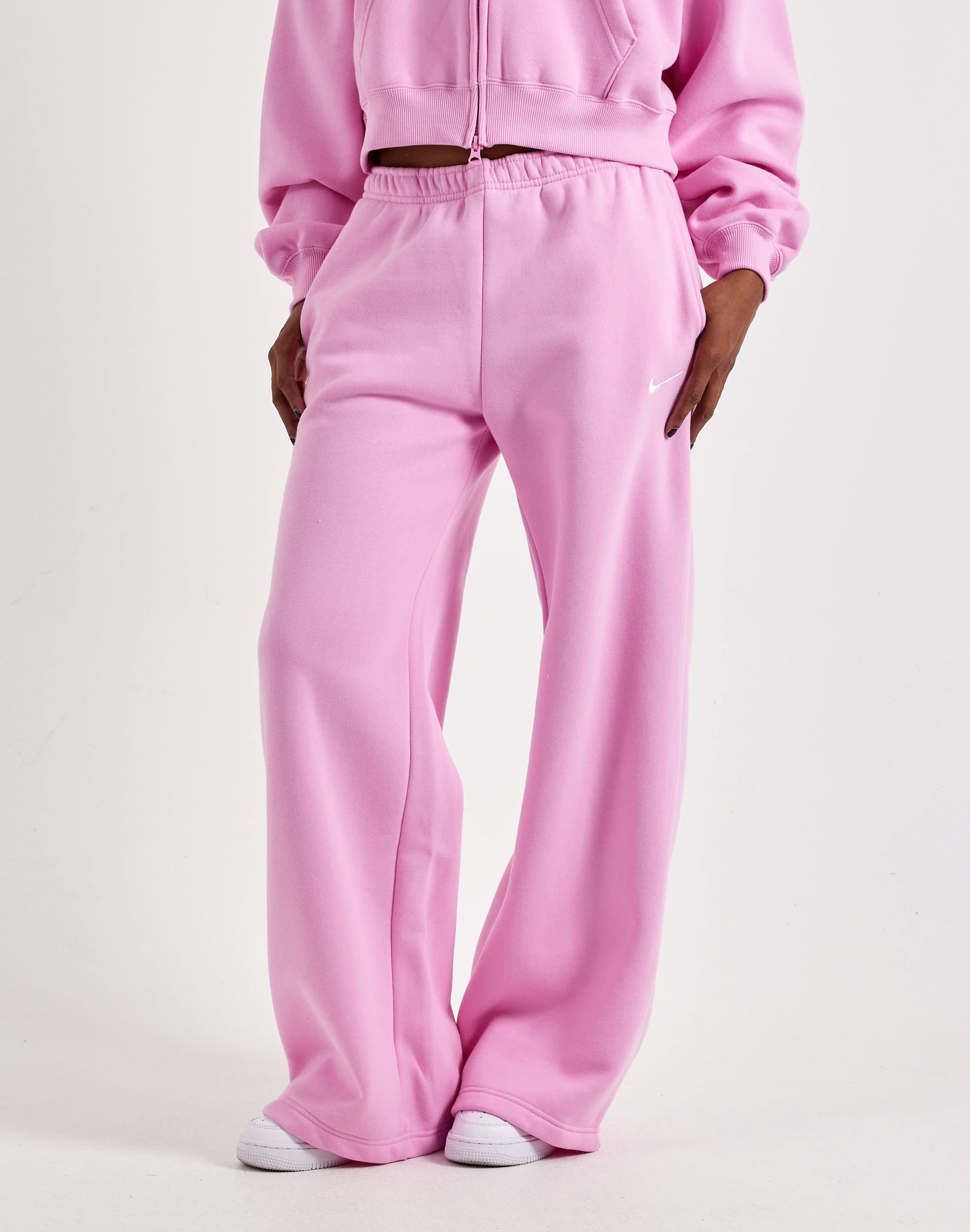 Photo of Nike Mid-Rise Wide-Leg Studio Fleece Pants