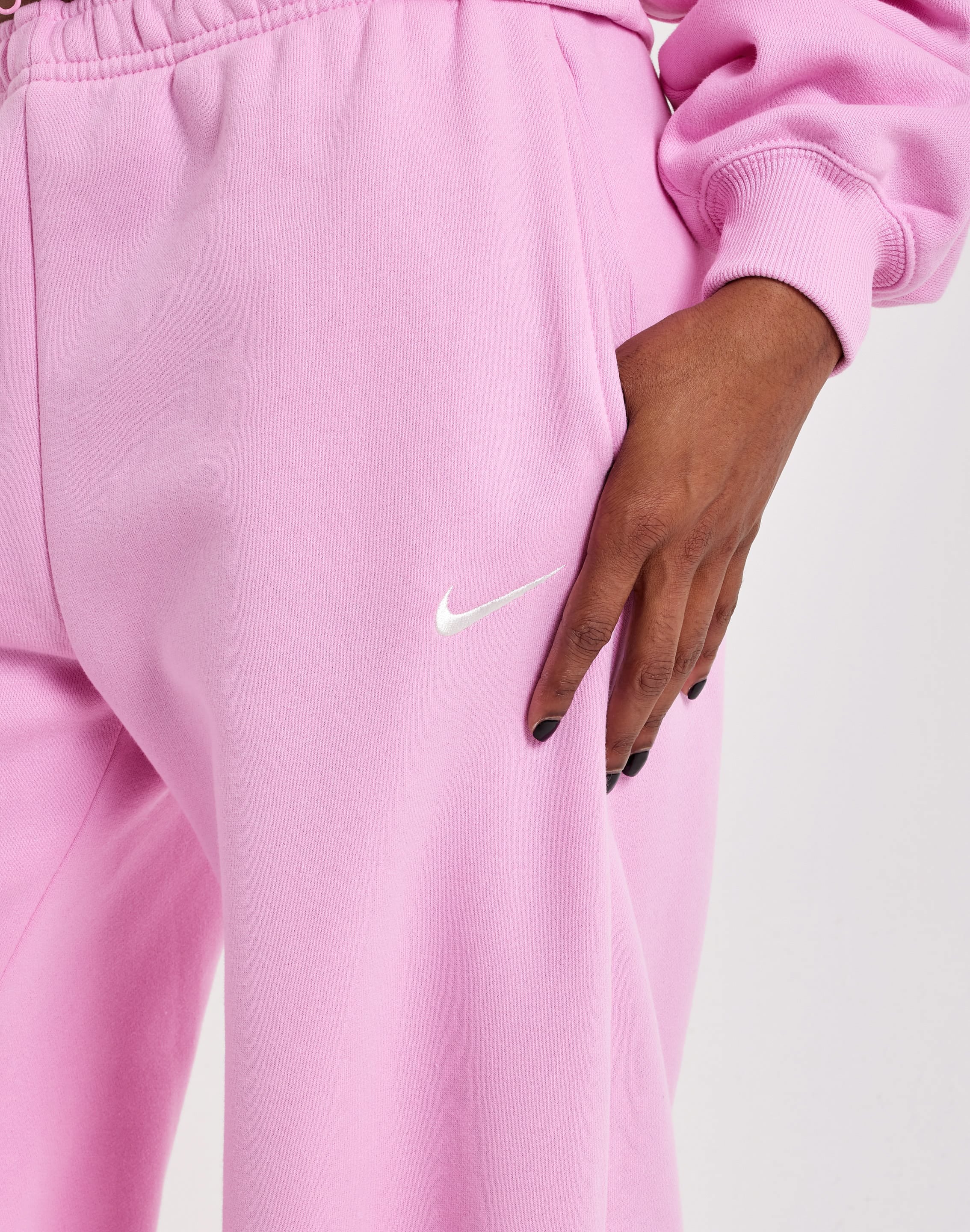 Photo of Nike Mid-Rise Wide-Leg Studio Fleece Pants