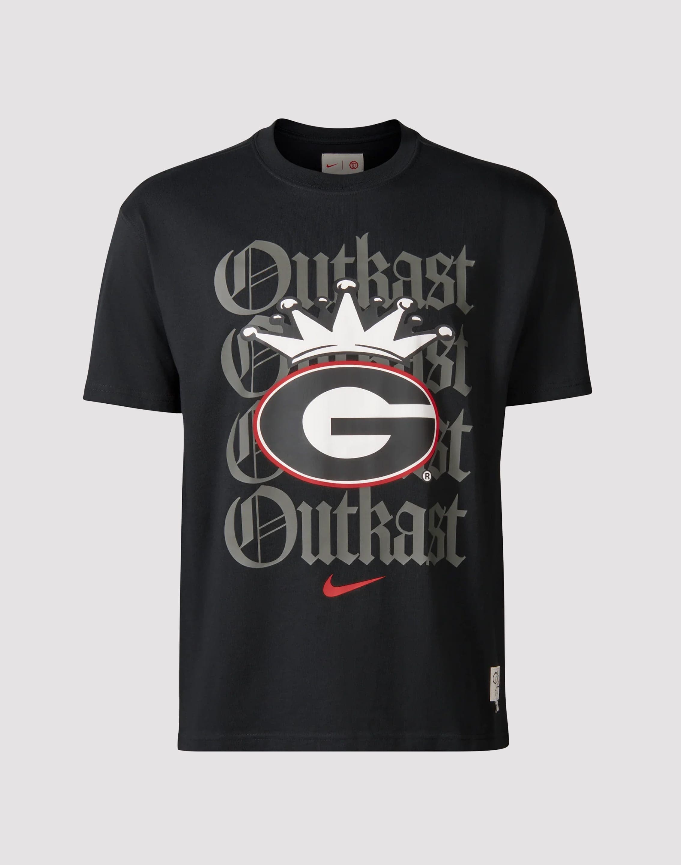 Nike UGA Outkast Tee with a crowned Georgia Bulldogs logo and Outkast lettering
