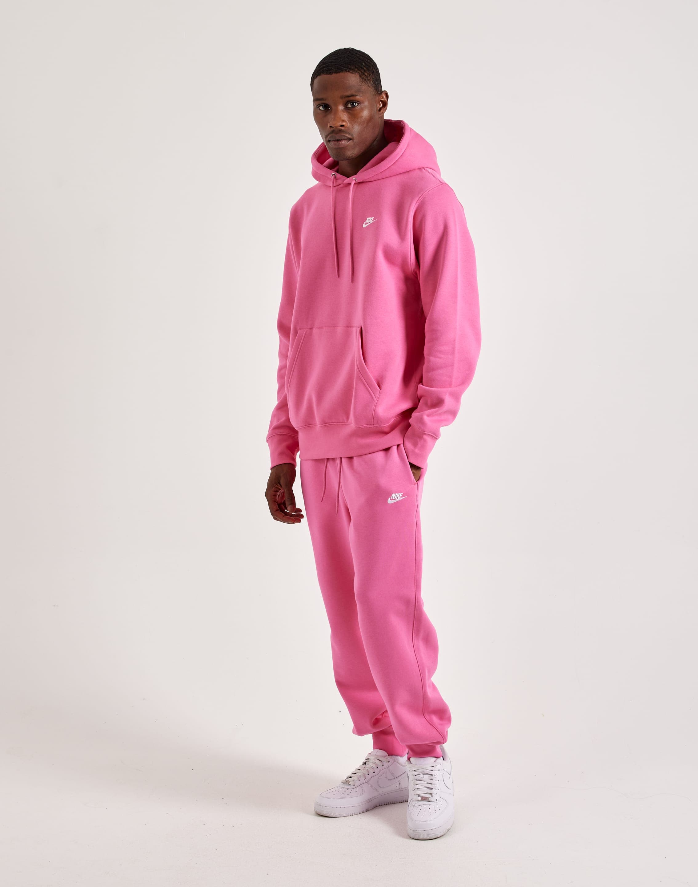 pink nike fleece tracksuit