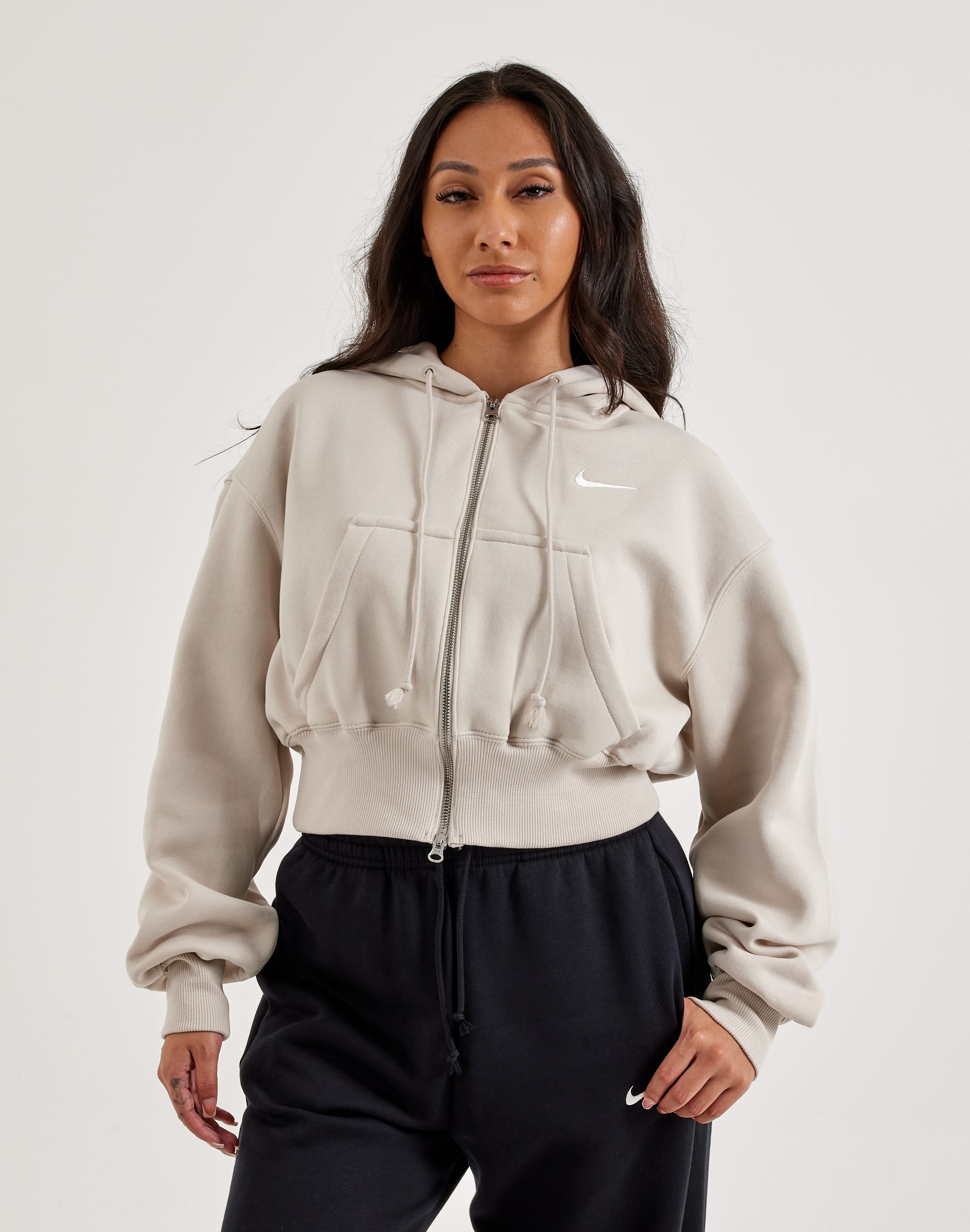 Nike Phoenix Fleece Loose Full-Zip Cropped Hoodie – DTLR
