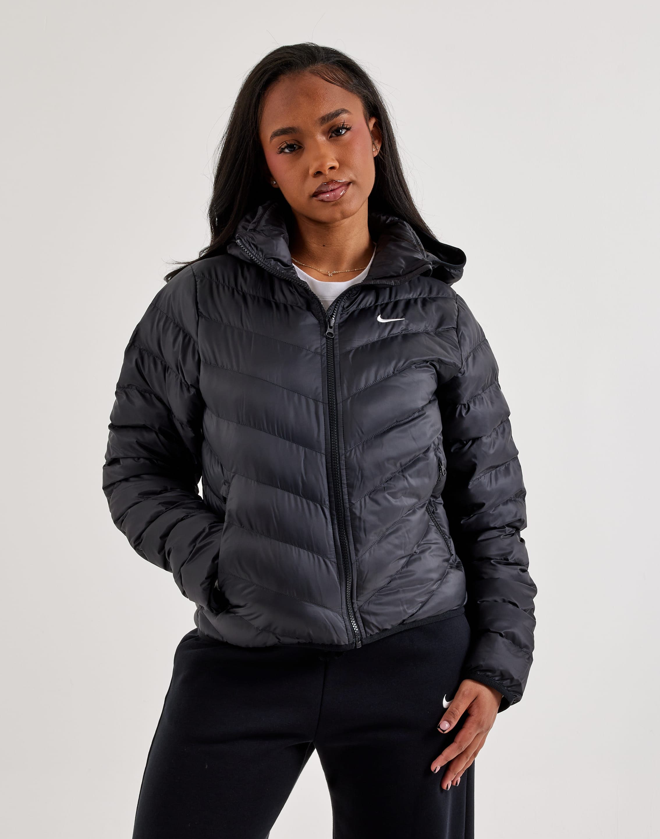 women's nike black puffer jacket