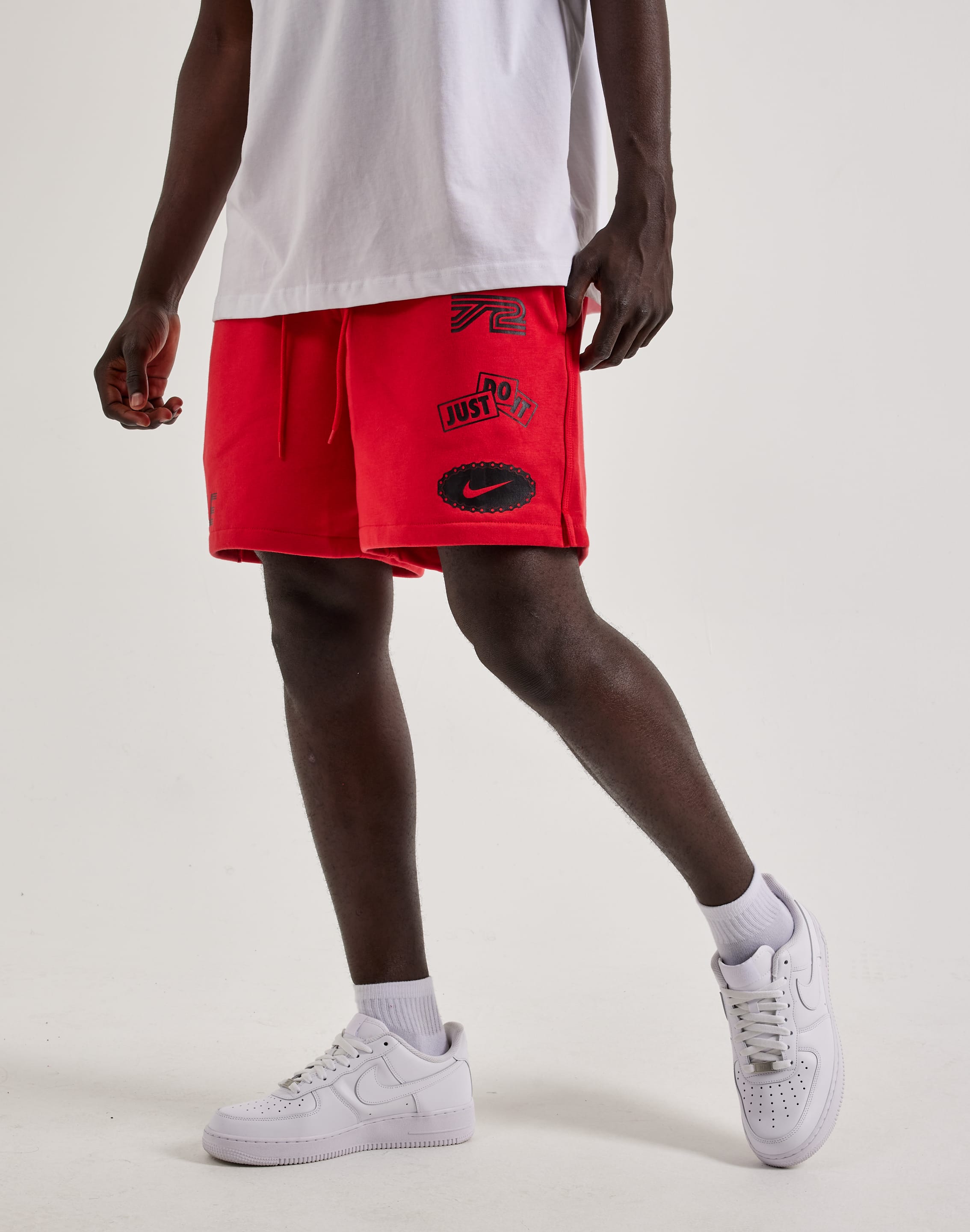 nike french terry shorts red