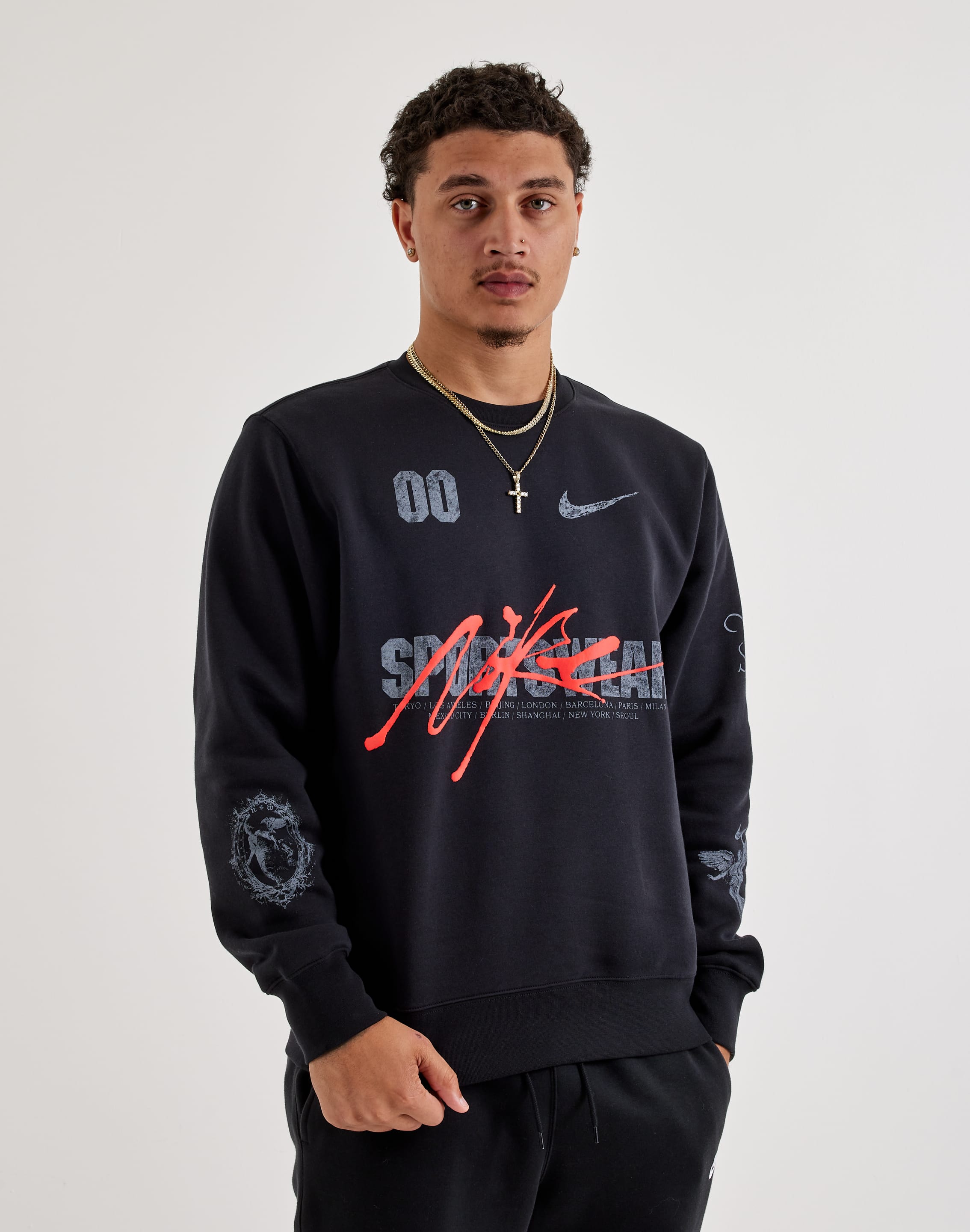 nike black club crewneck sweatshirt