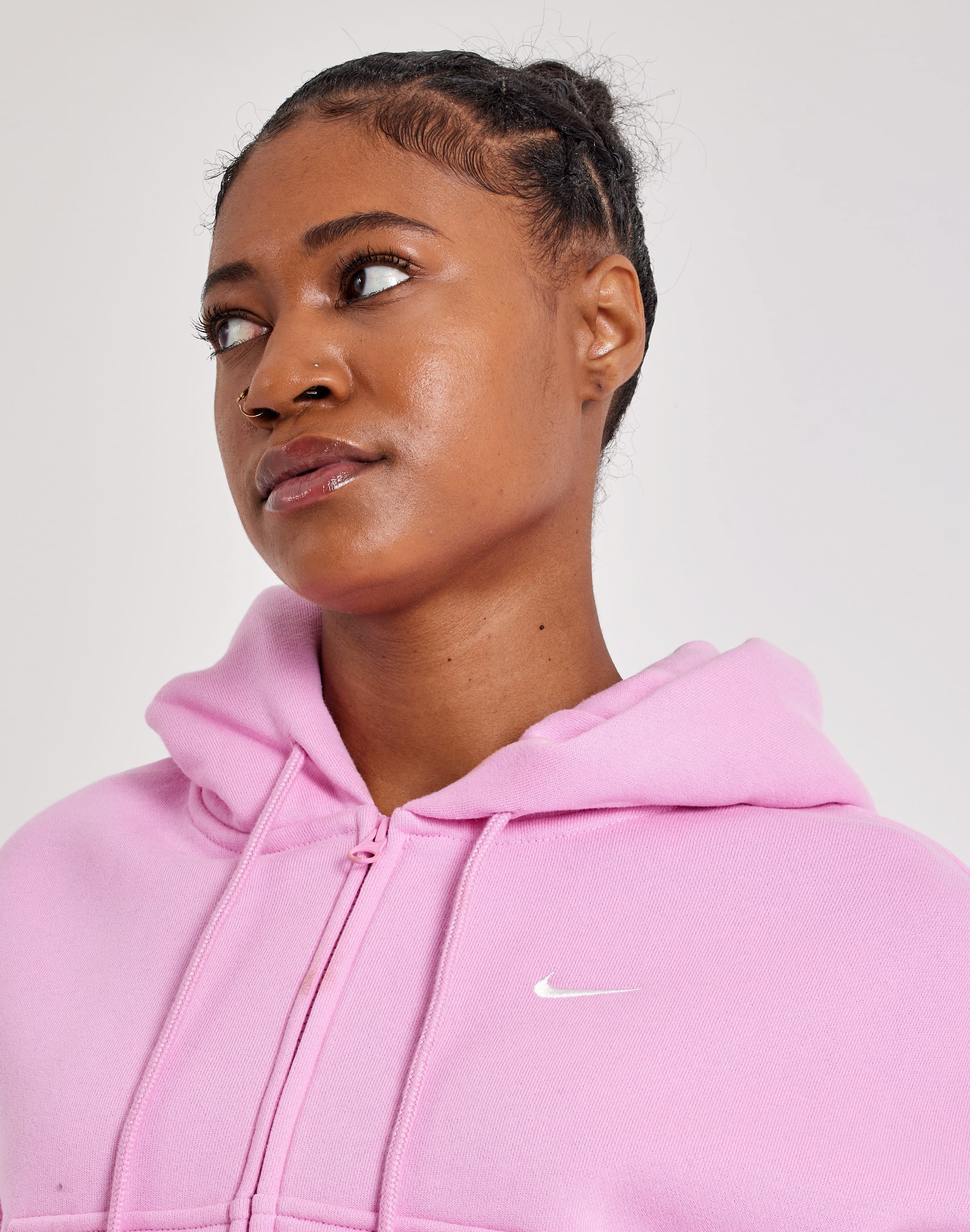 Photo of Nike Studio Fleece Medium-Weight Cropped Full-Zip Hoodie