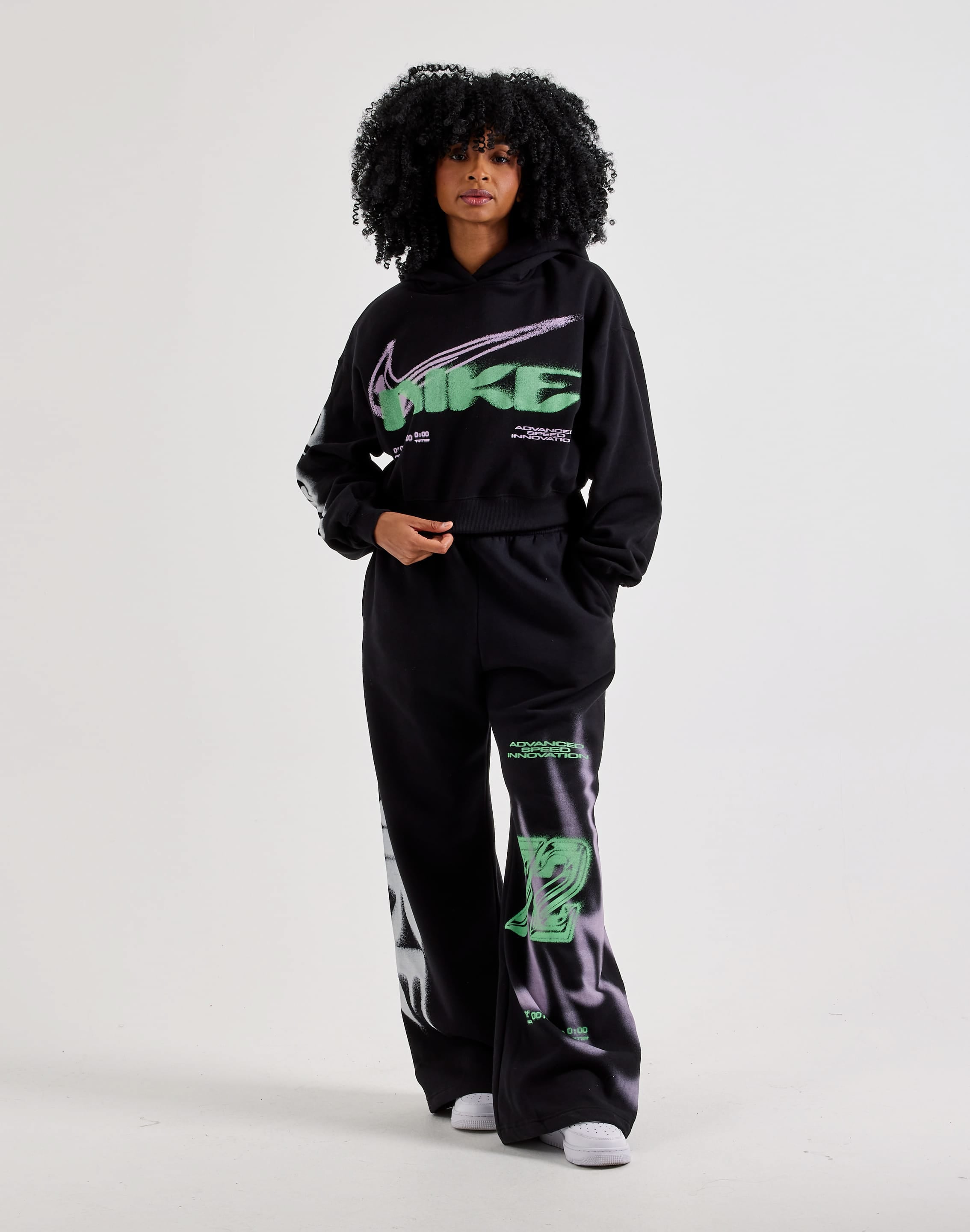 Photo of Nike Studio Fleece Oversized Cropped Hoodie