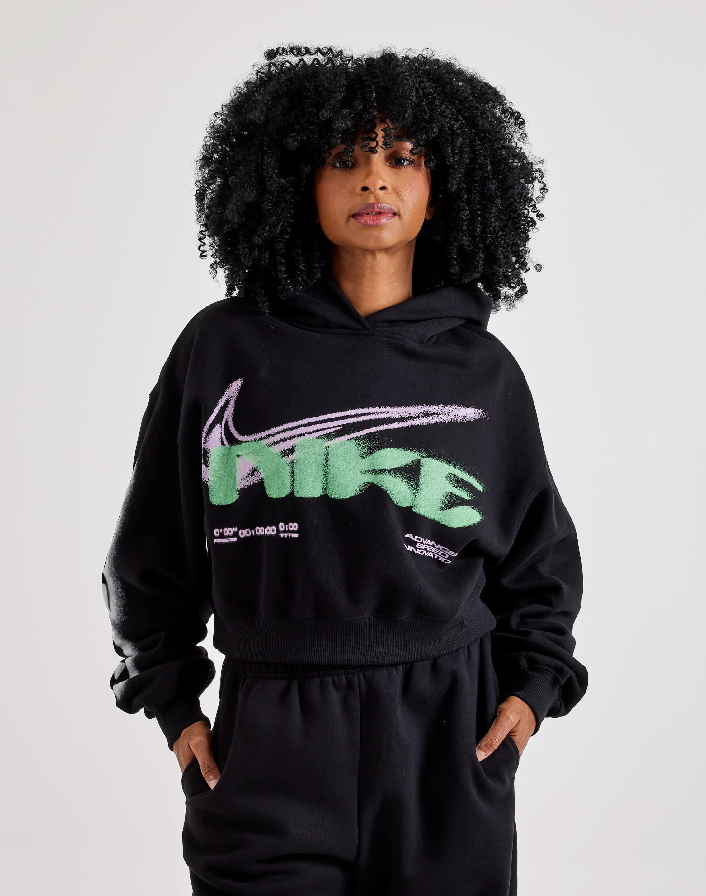 Photo of Nike Studio Fleece Oversized Cropped Hoodie