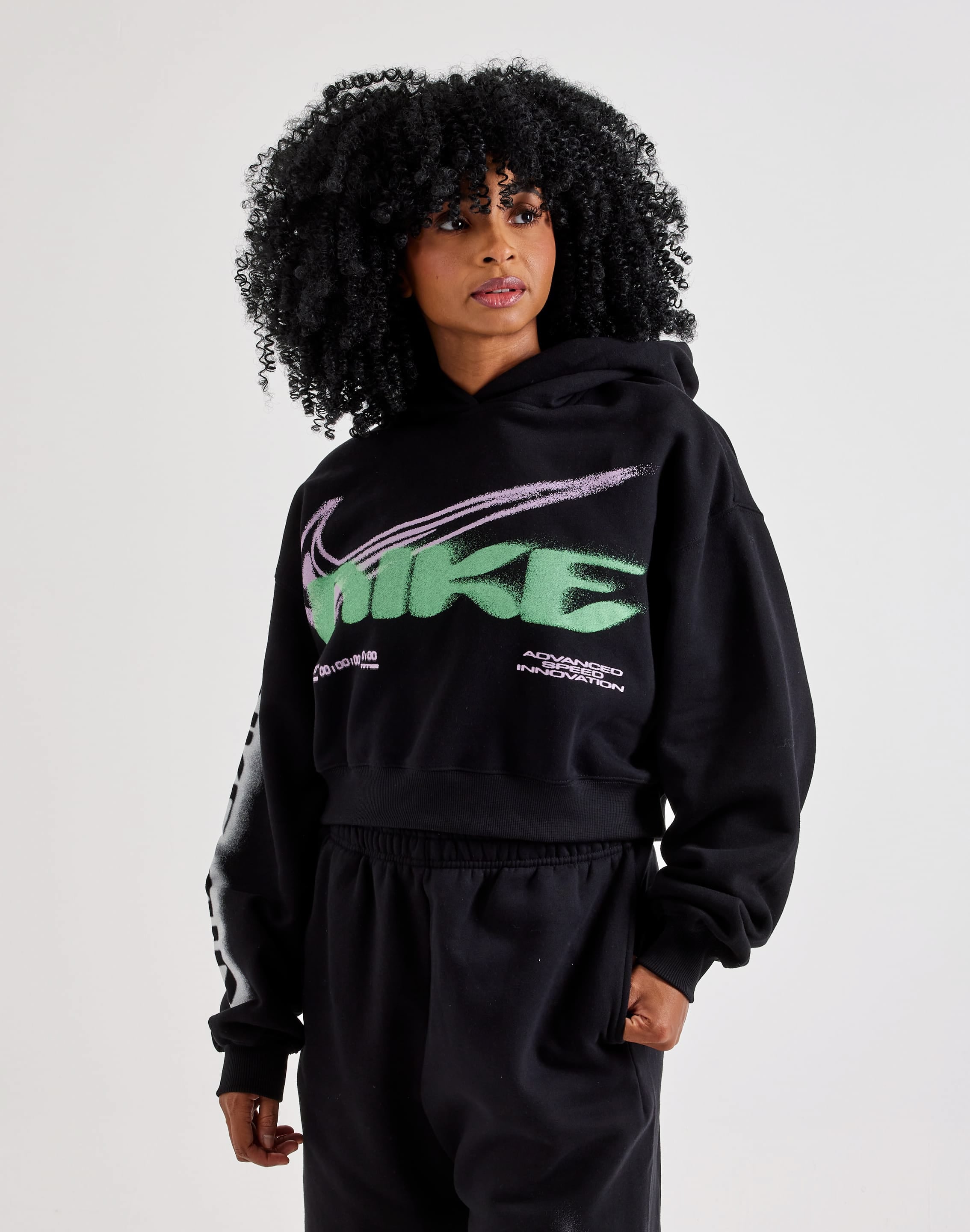 Photo of Nike Studio Fleece Oversized Cropped Hoodie