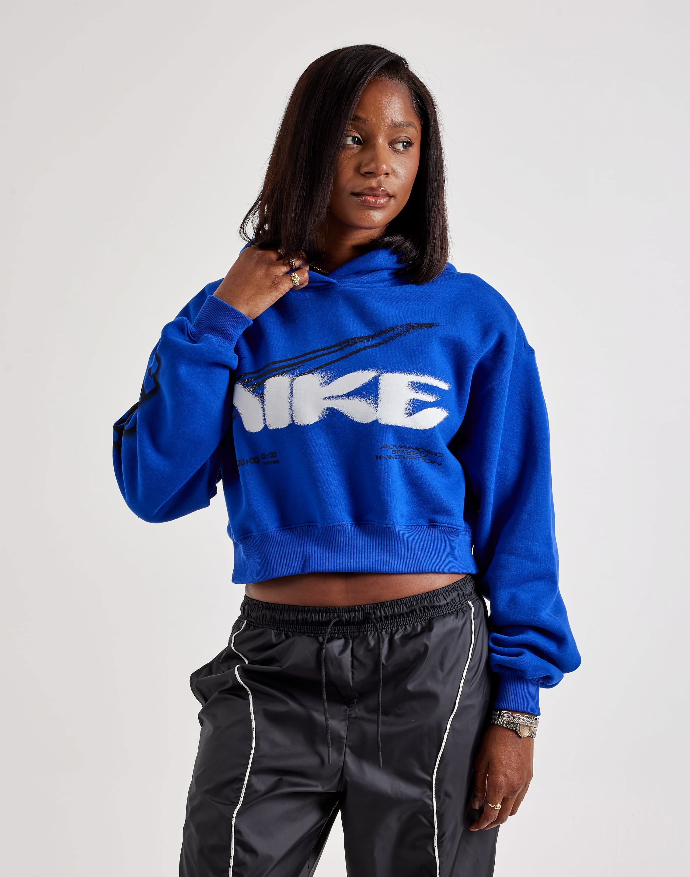 Photo of Nike  Cropped Graphic Pullover Hoodie