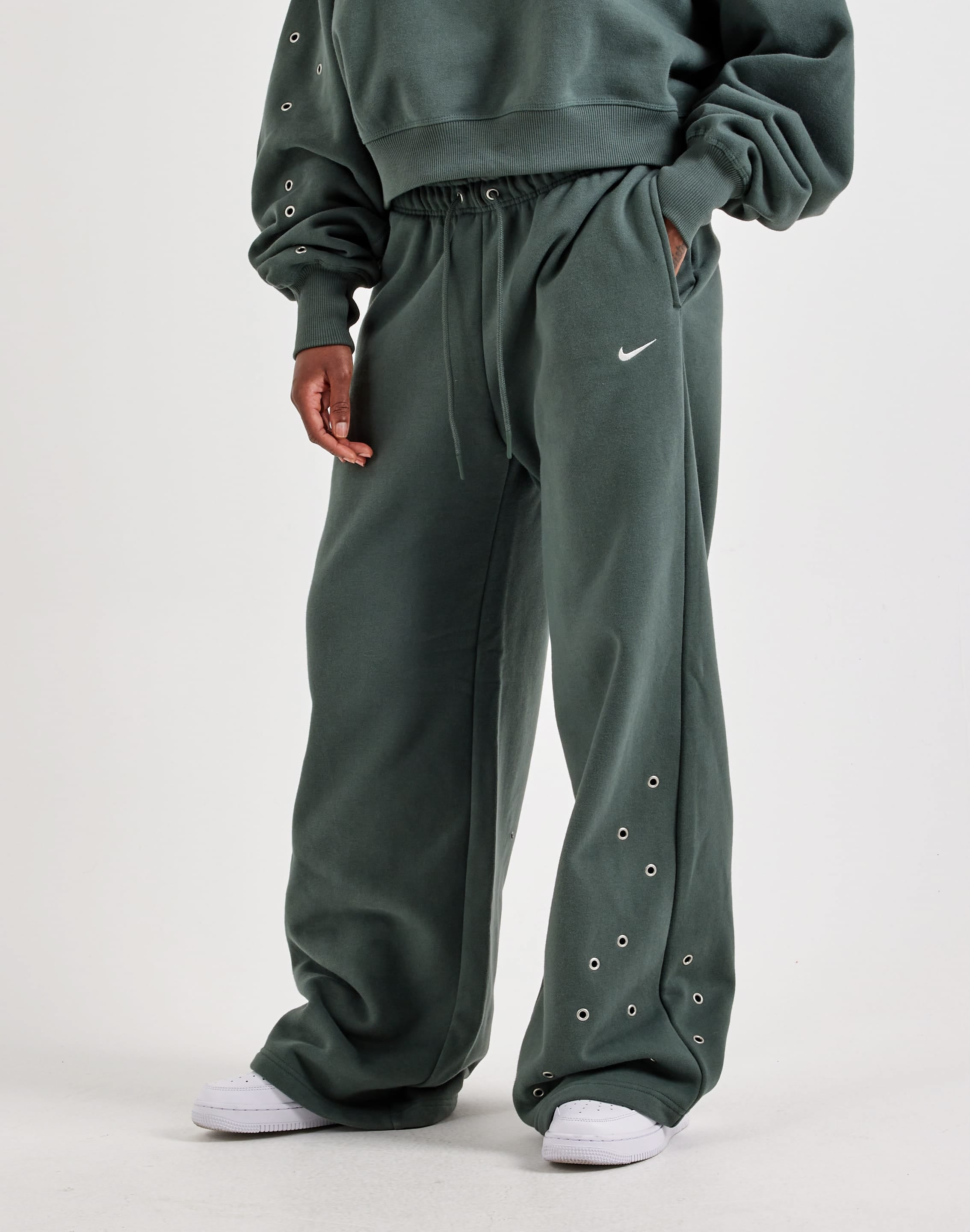 Photo of Nike Studio Fleece Medium-Weight Wide-Leg Pants