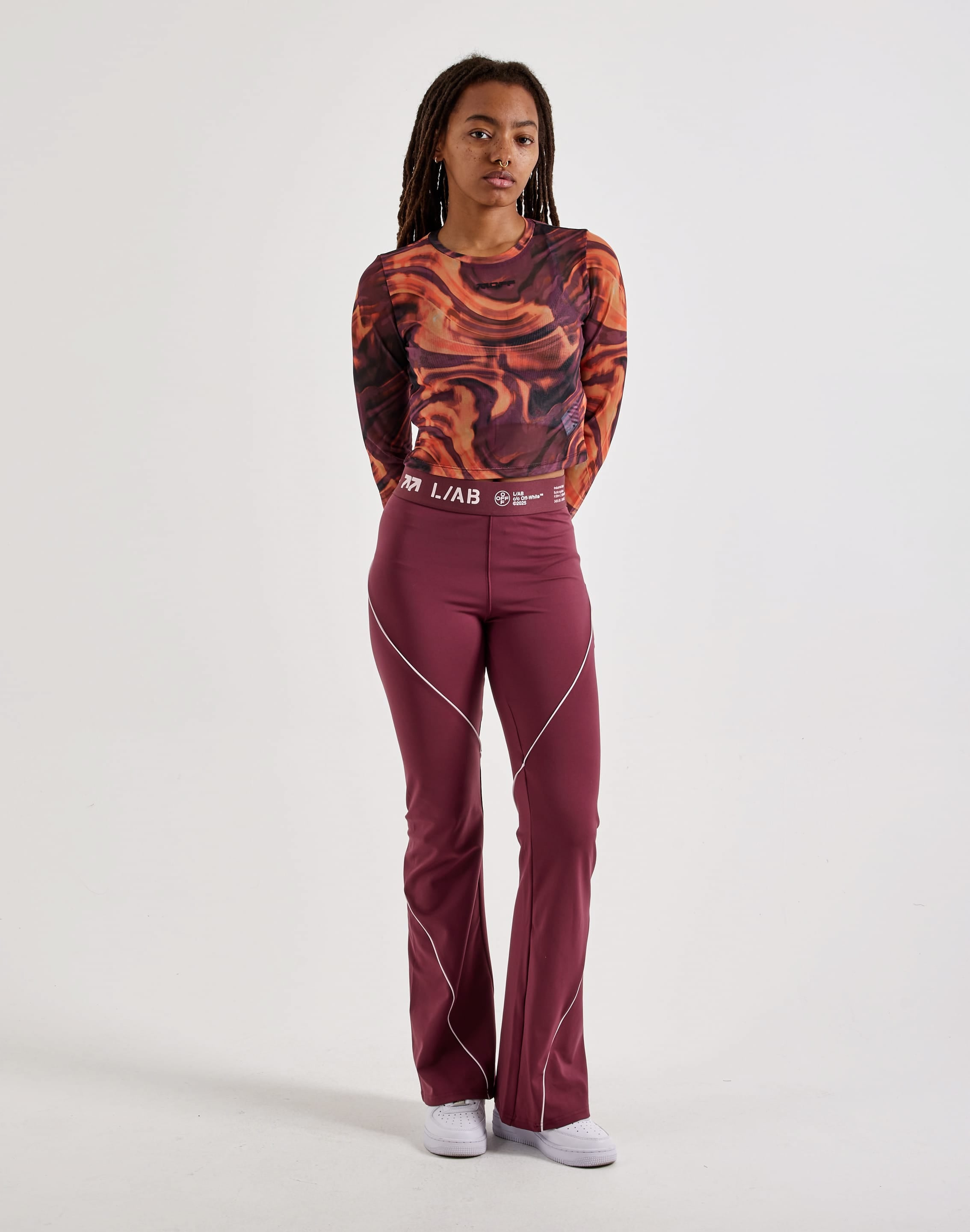 Photo of Off-White L/AB Fitted Mesh Knit Long-Sleeve Top