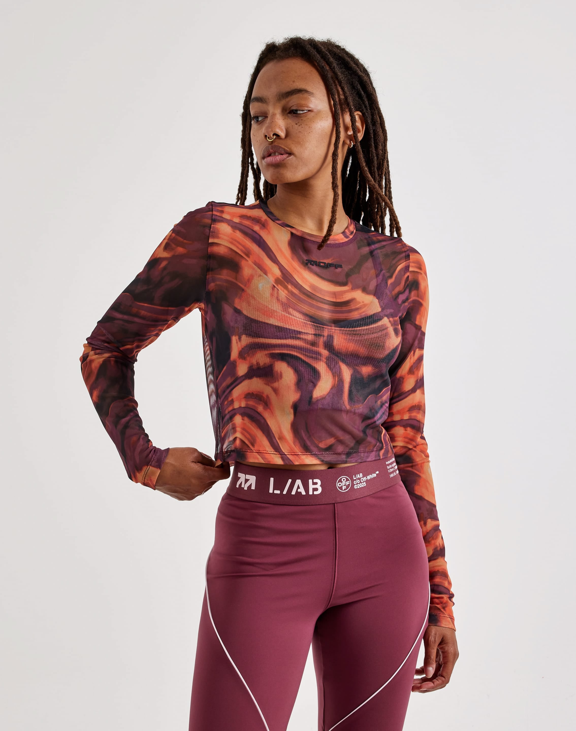 Photo of Off-White L/AB Fitted Mesh Knit Long-Sleeve Top