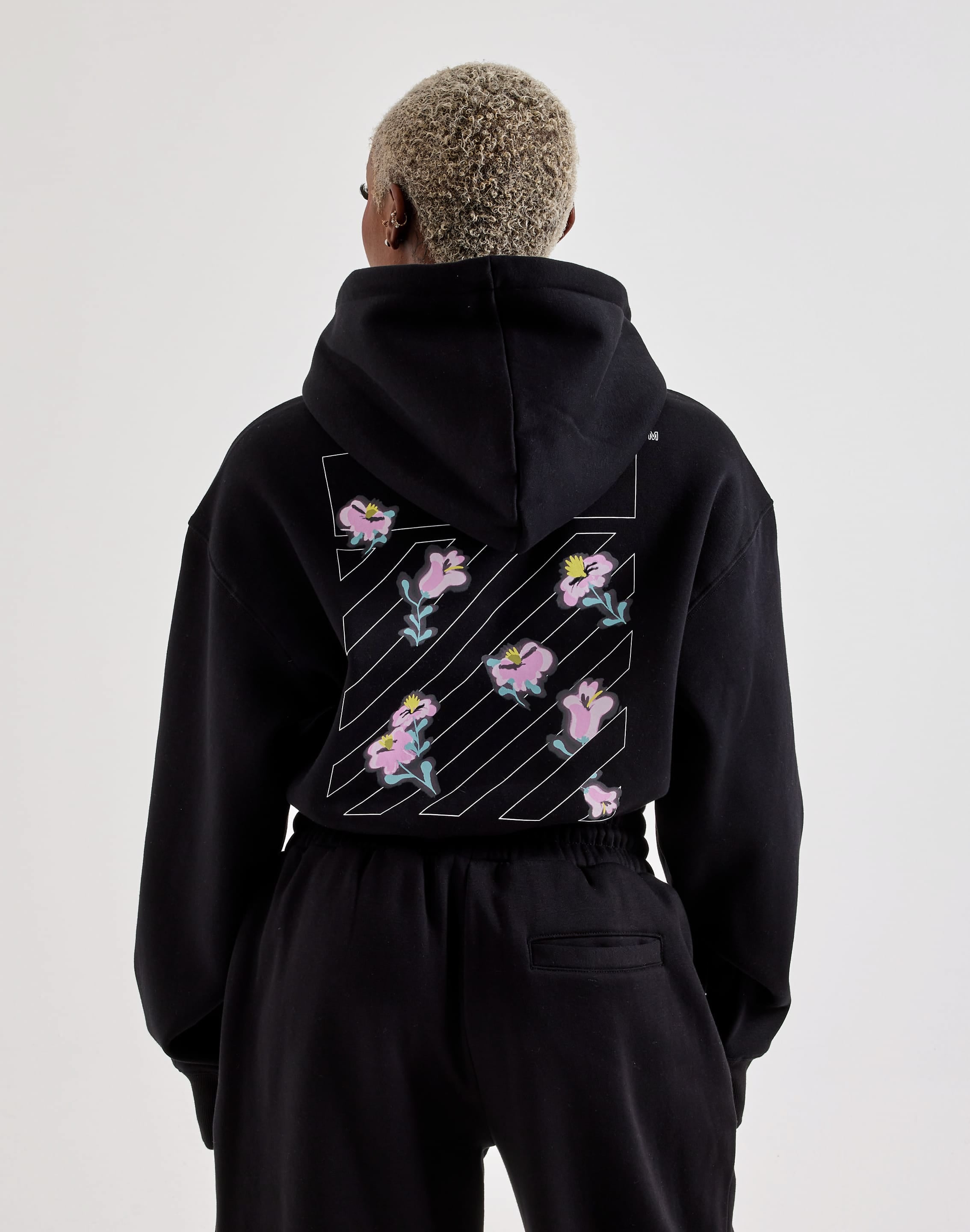 Photo of Off-White L/AB Floral Cropped Fleece Hoodie