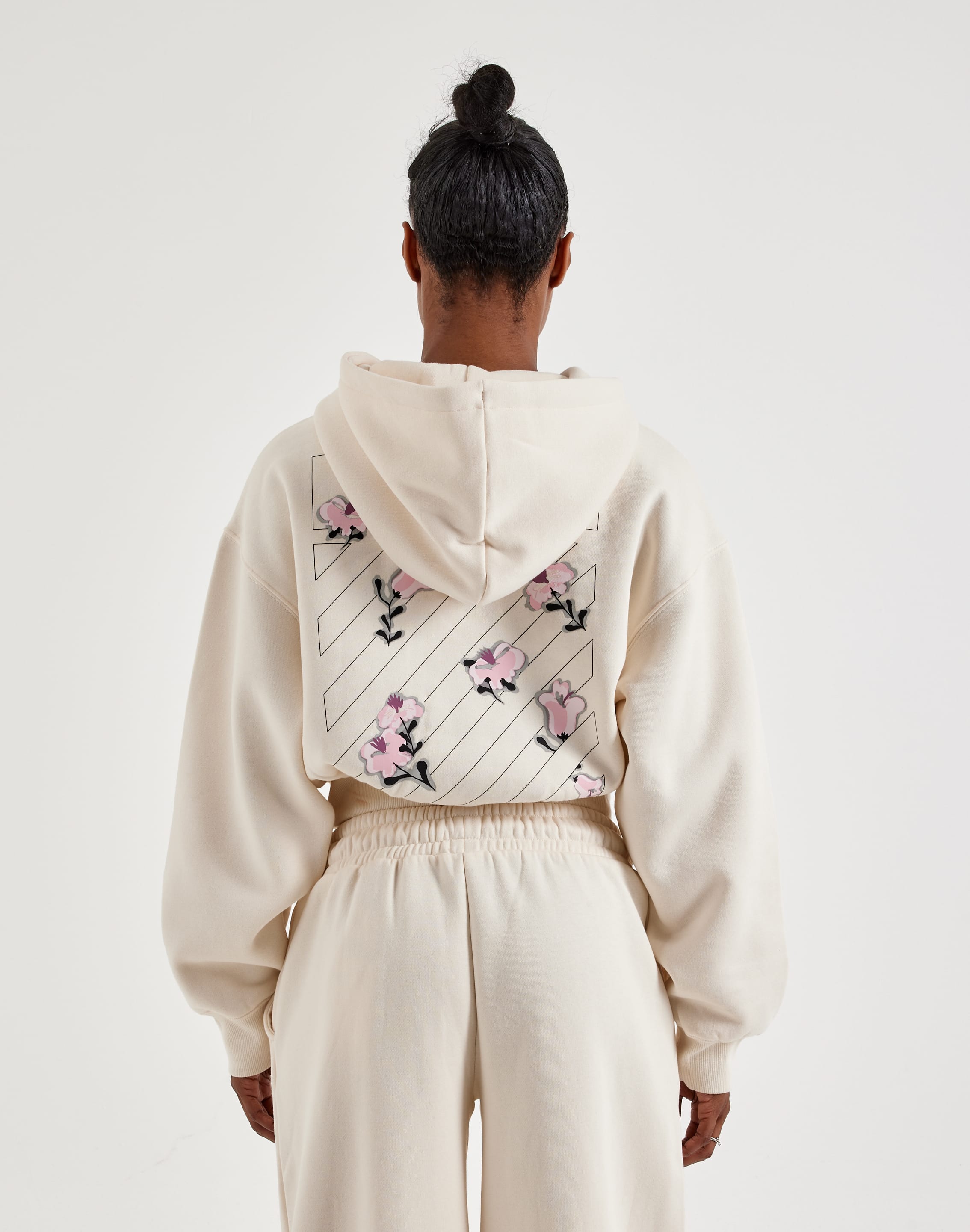 Photo of Off-White L/AB Floral Cropped Fleece Hoodie