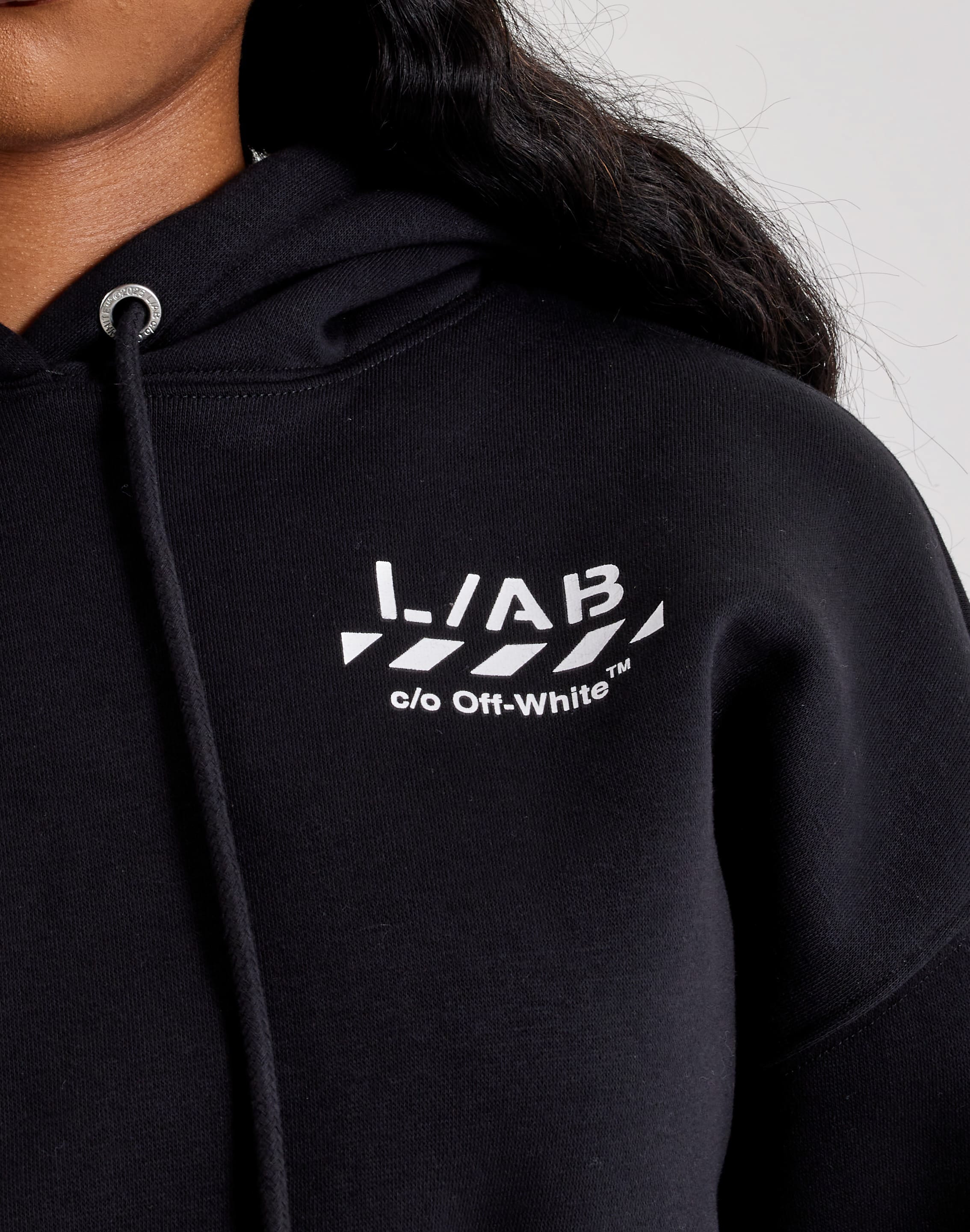 Off-White L/AB Cropped Fleece Hoodie, image 3 of 4