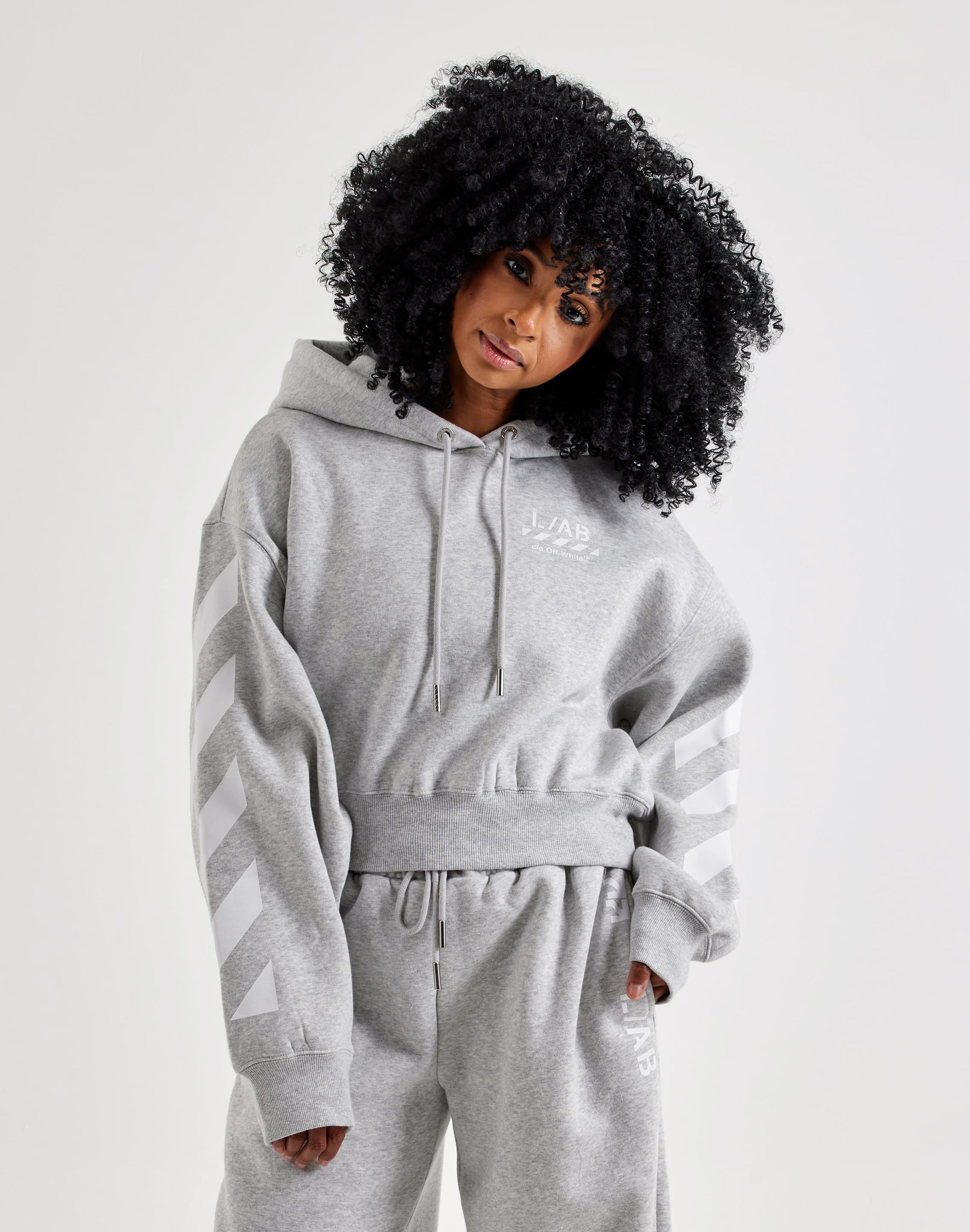 Photo of Off-White L/AB Cropped Fleece Hoodie