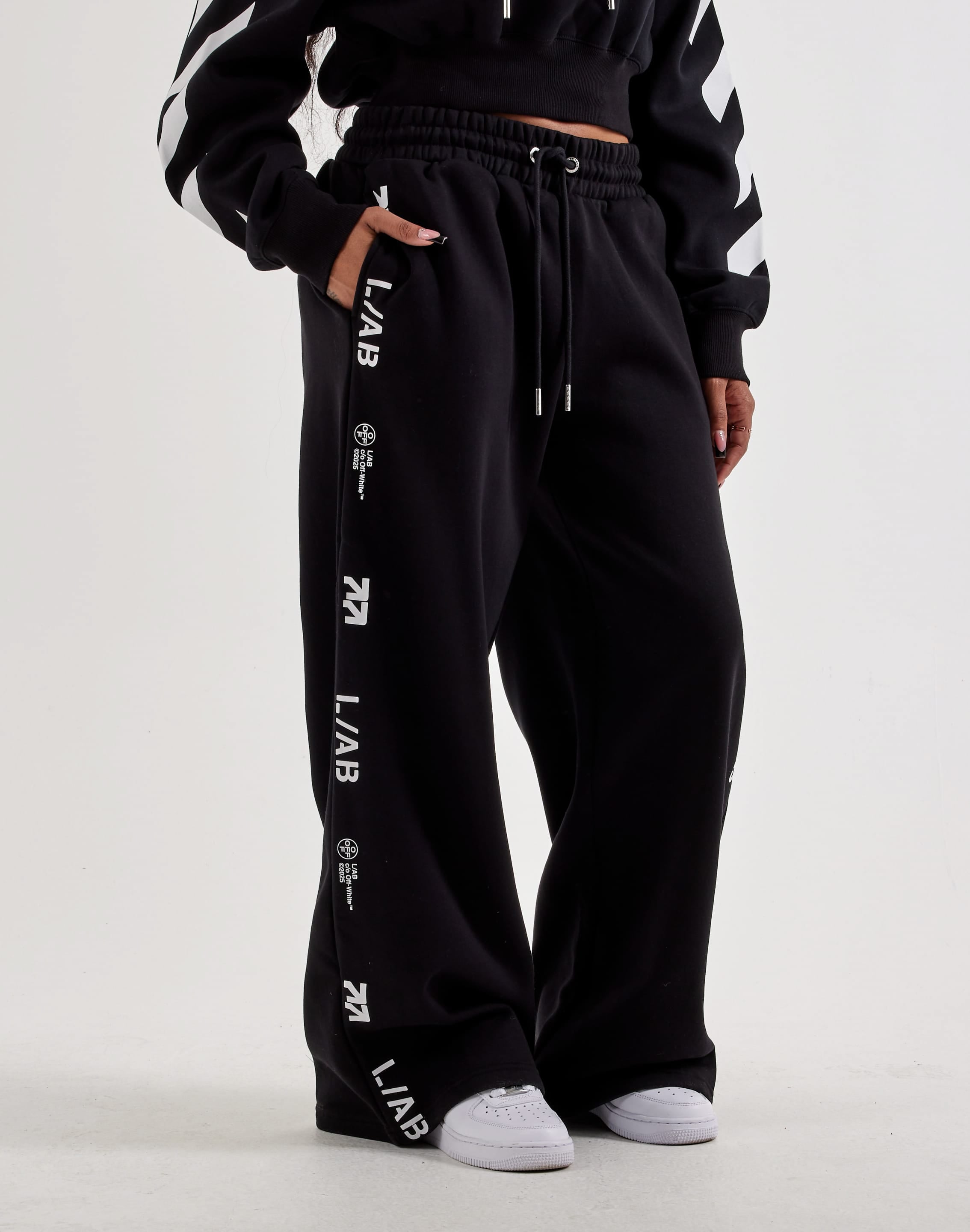 Off-White L/AB Wide-Leg Fleece Sweatpants, image 1 of 4