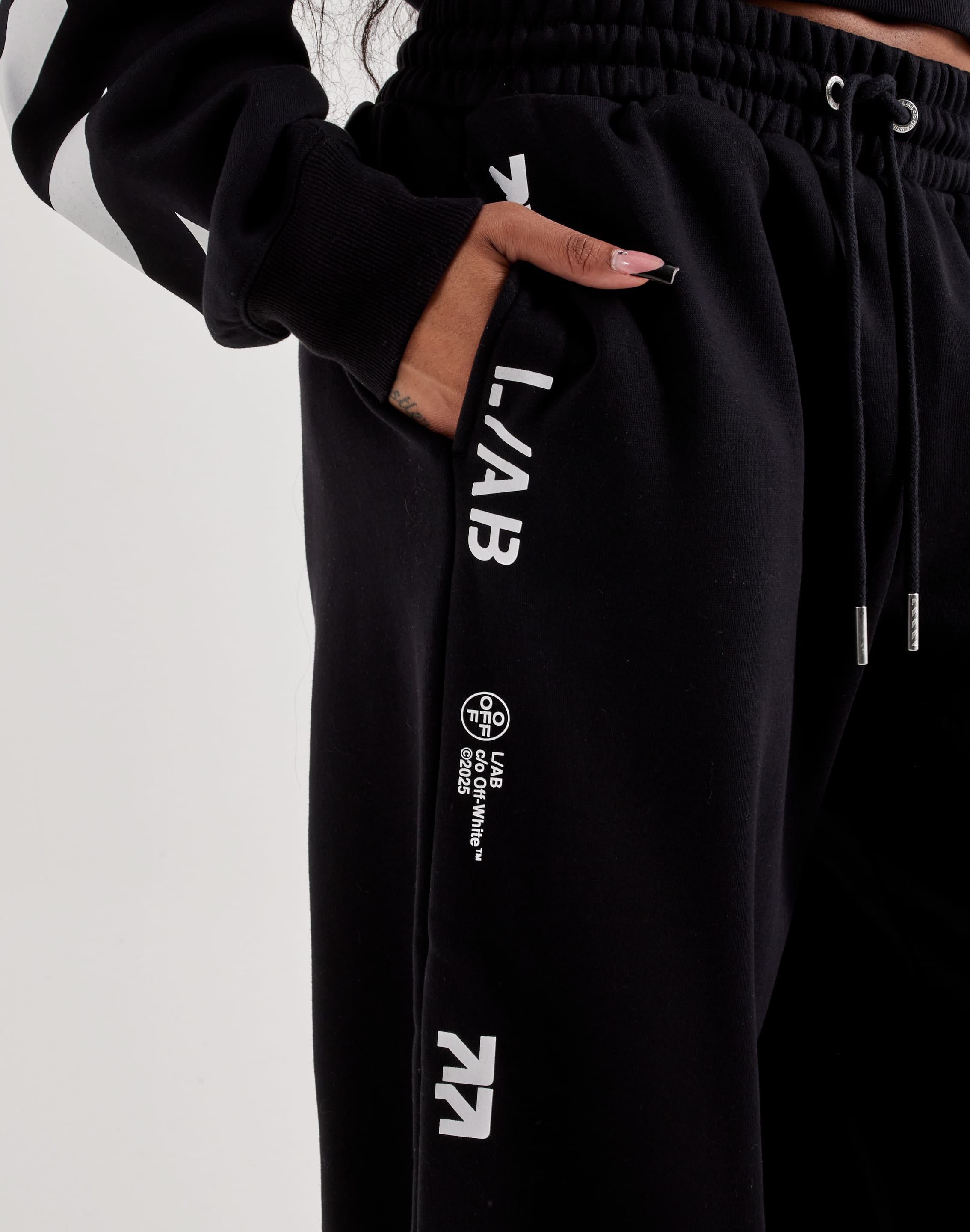 Off-White L/AB Wide-Leg Fleece Sweatpants, image 2 of 4