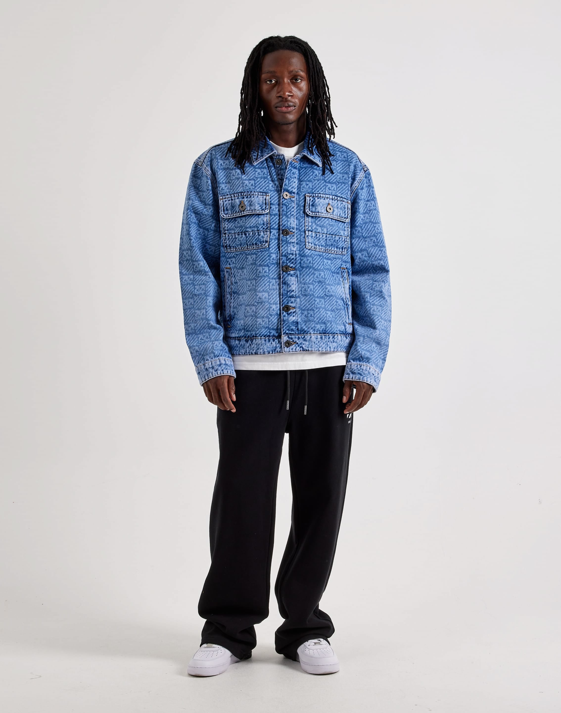 Photo of Off-White L/AB Allover Print Denim Jacket