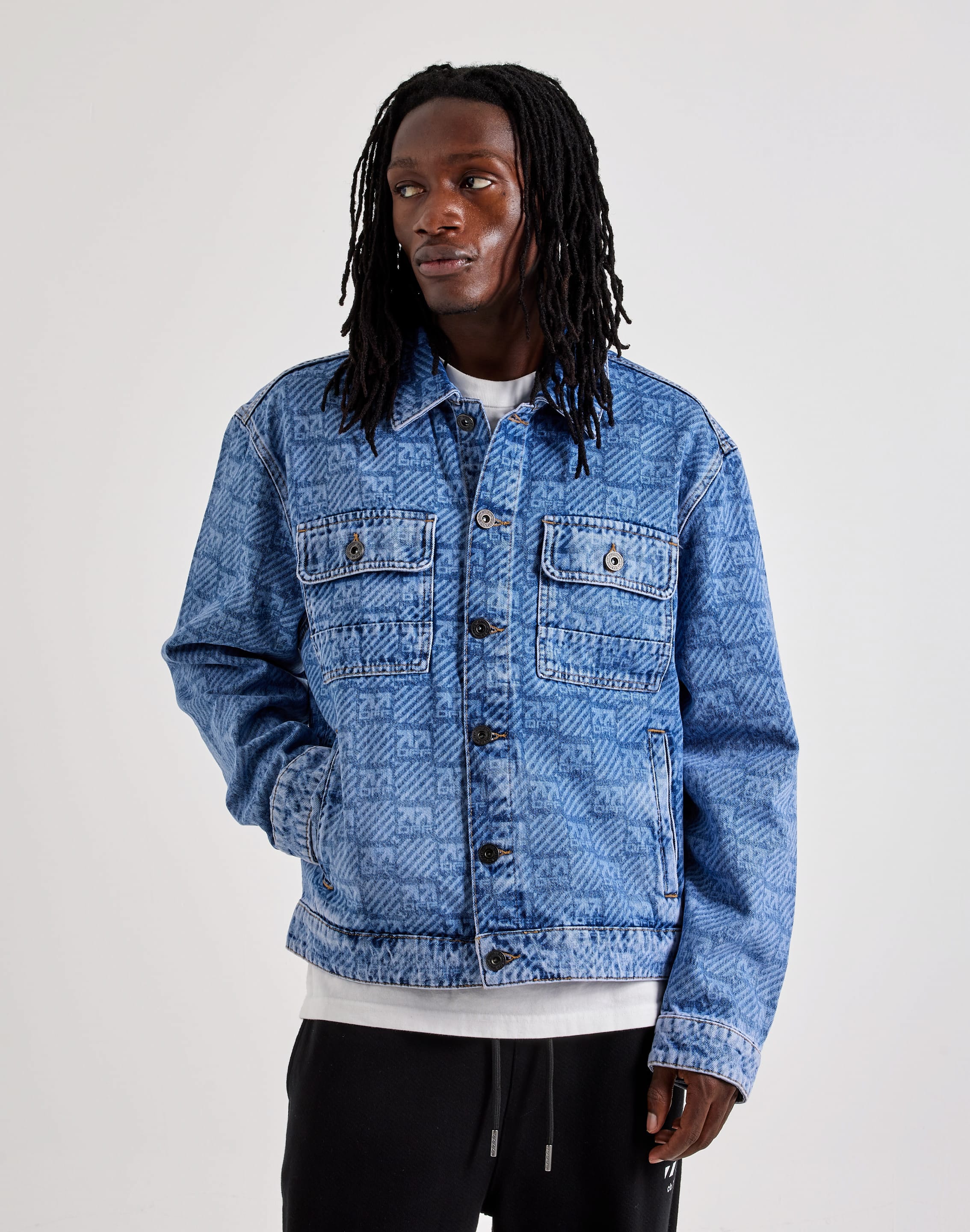 Photo of Off-White L/AB Allover Print Denim Jacket