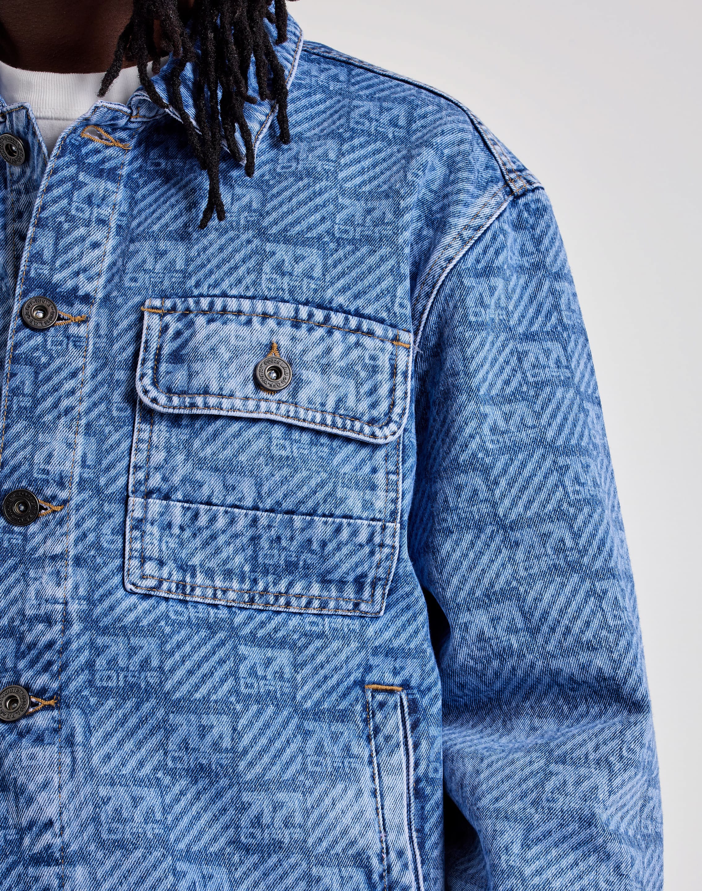 Photo of Off-White L/AB Allover Print Denim Jacket
