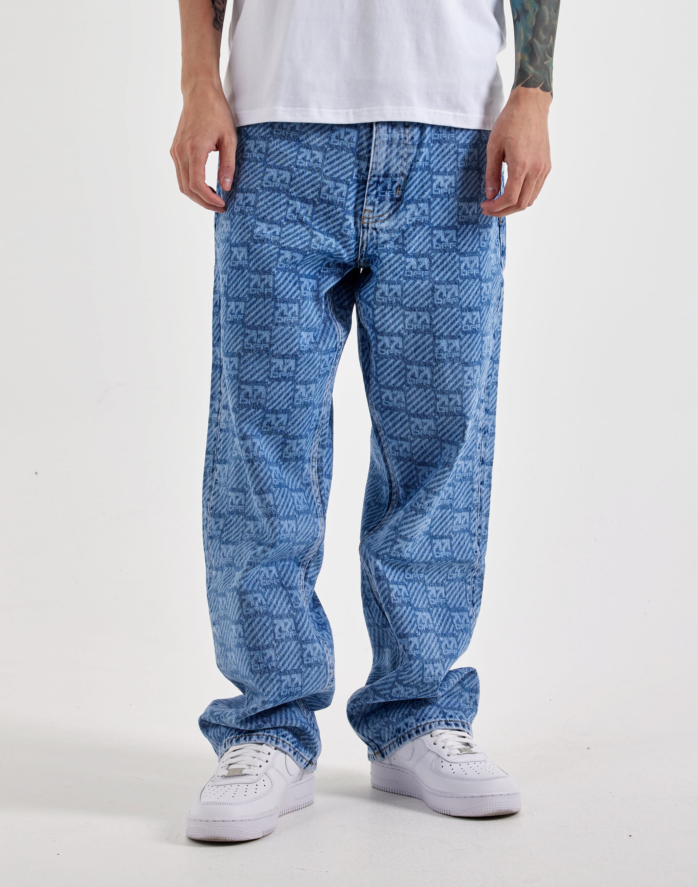 Photo of Off-White L/AB Allover Print Relaxed Denim Jeans