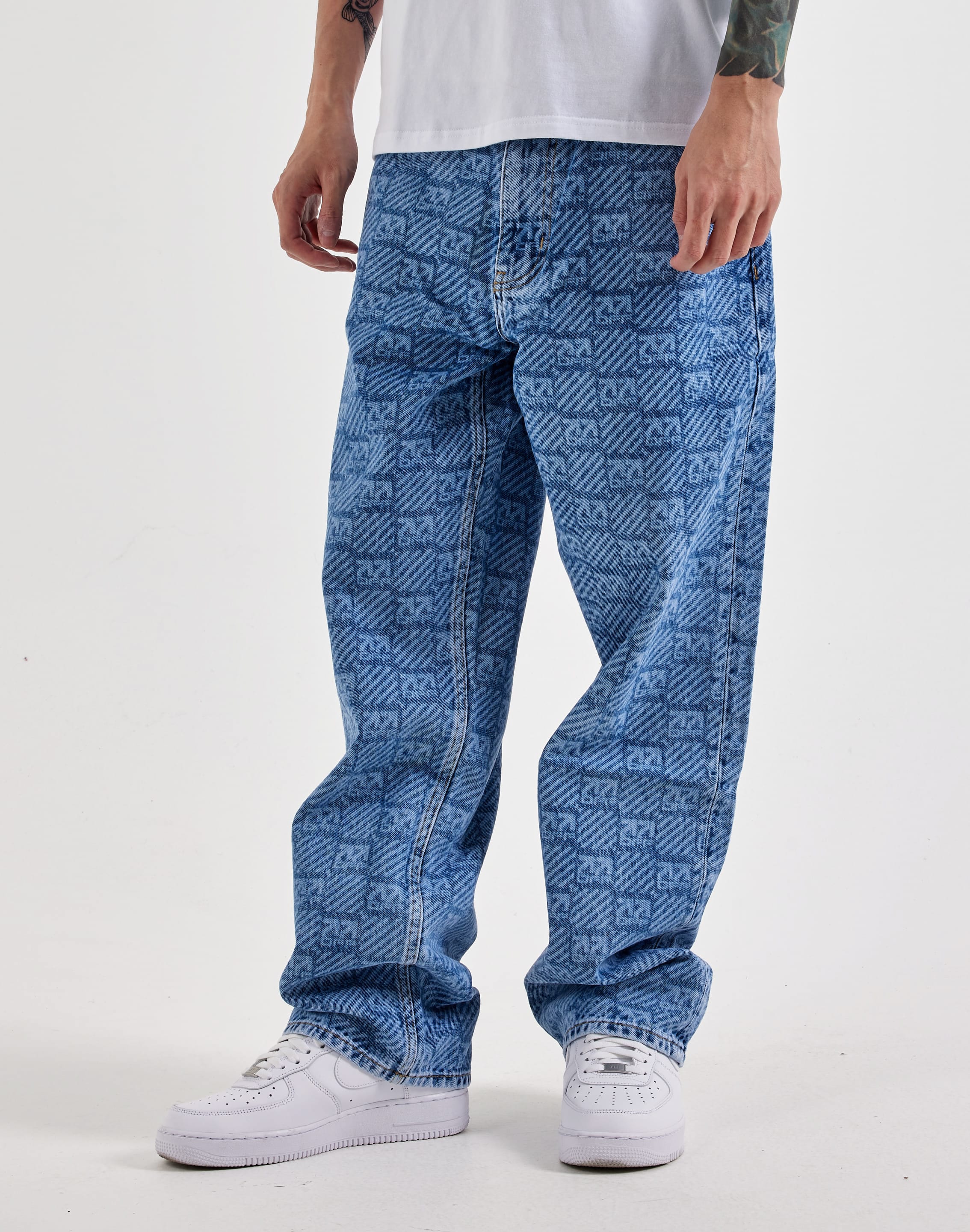 Photo of Off-White L/AB Allover Print Relaxed Denim Jeans