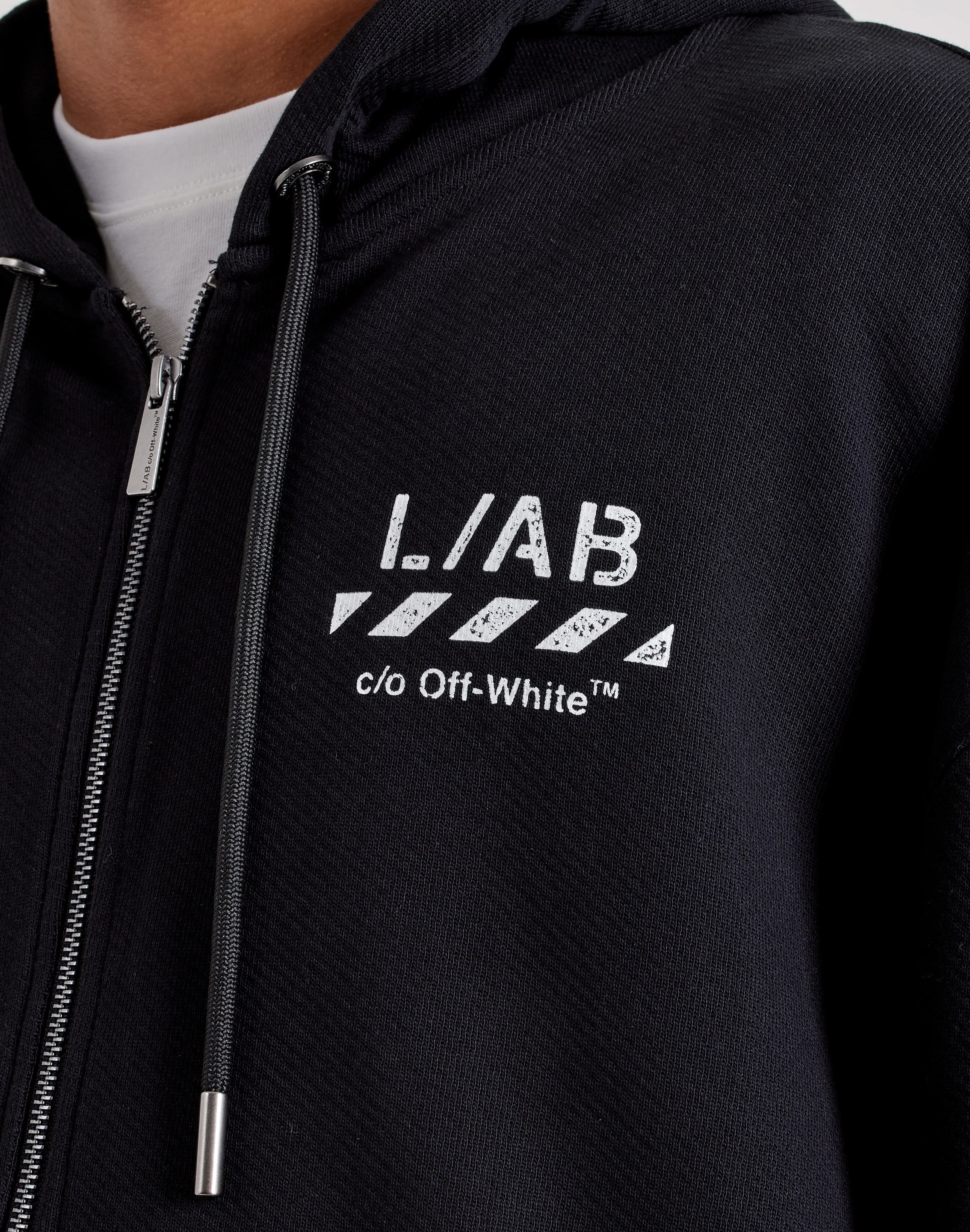 Photo of Off-White L/AB Diagonal Full-Zip Fleece Hoodie