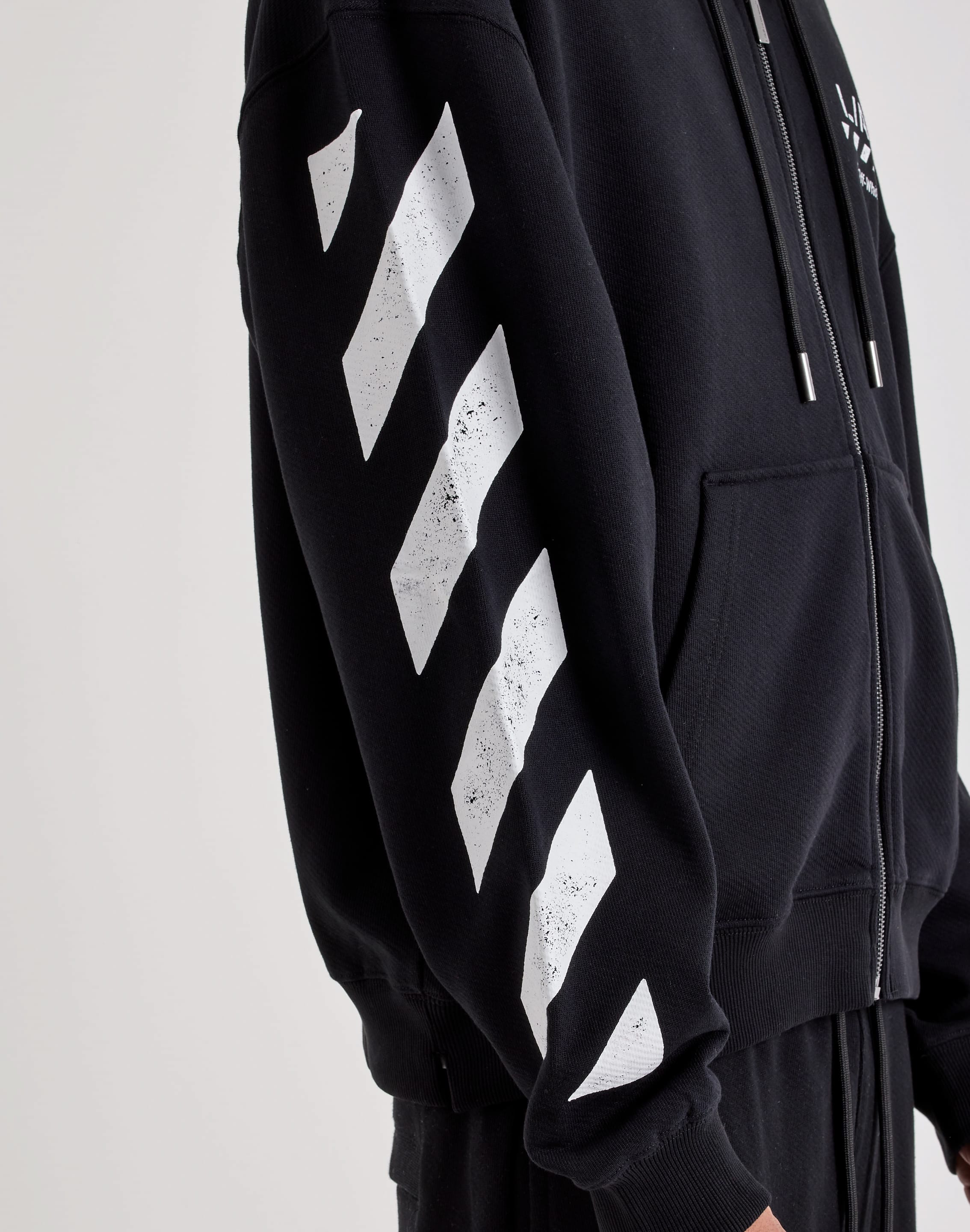 Photo of Off-White L/AB Diagonal Full-Zip Fleece Hoodie