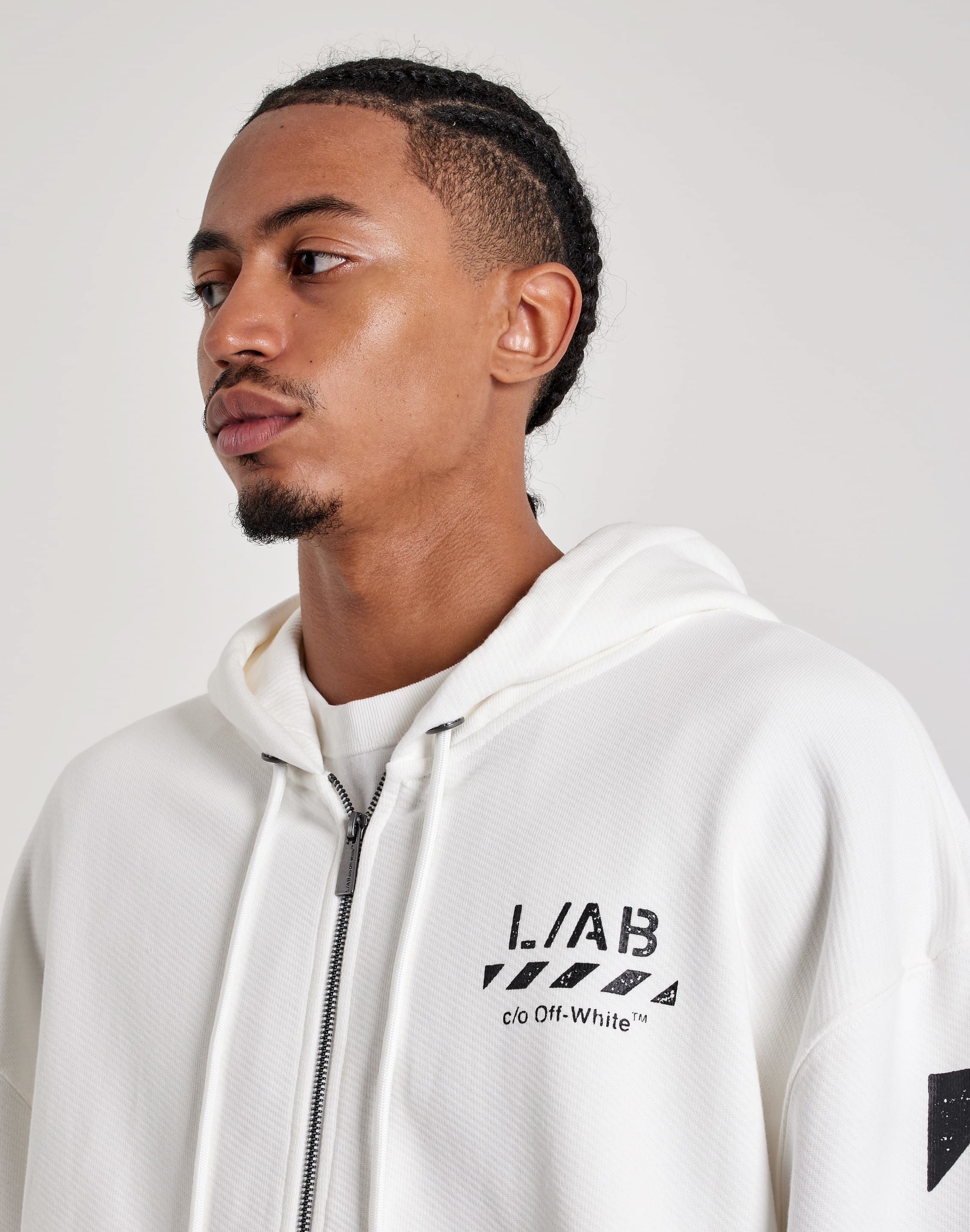 Photo of Off-White L/AB Diagonal Full-Zip Fleece Hoodie