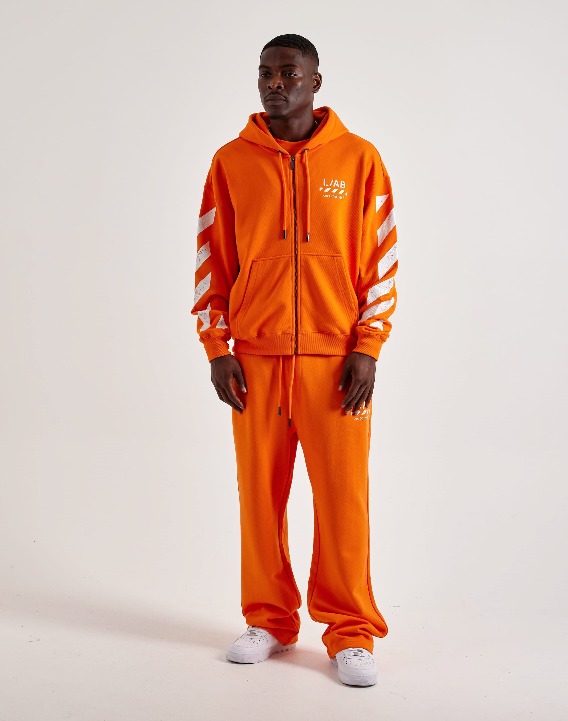 Photo of Off-White L/AB Diagonal Full-Zip Fleece Hoodie