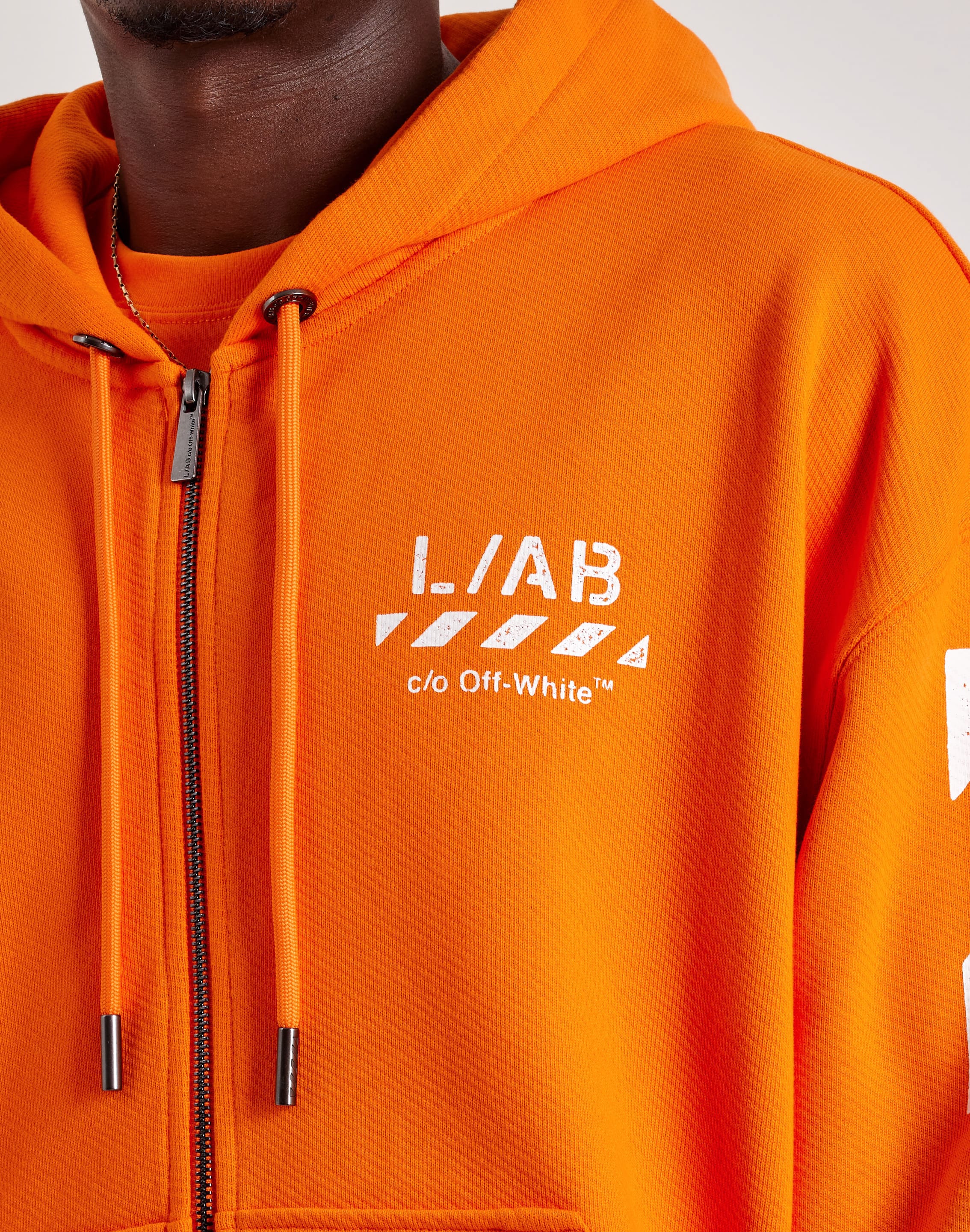 Photo of Off-White L/AB Diagonal Full-Zip Fleece Hoodie