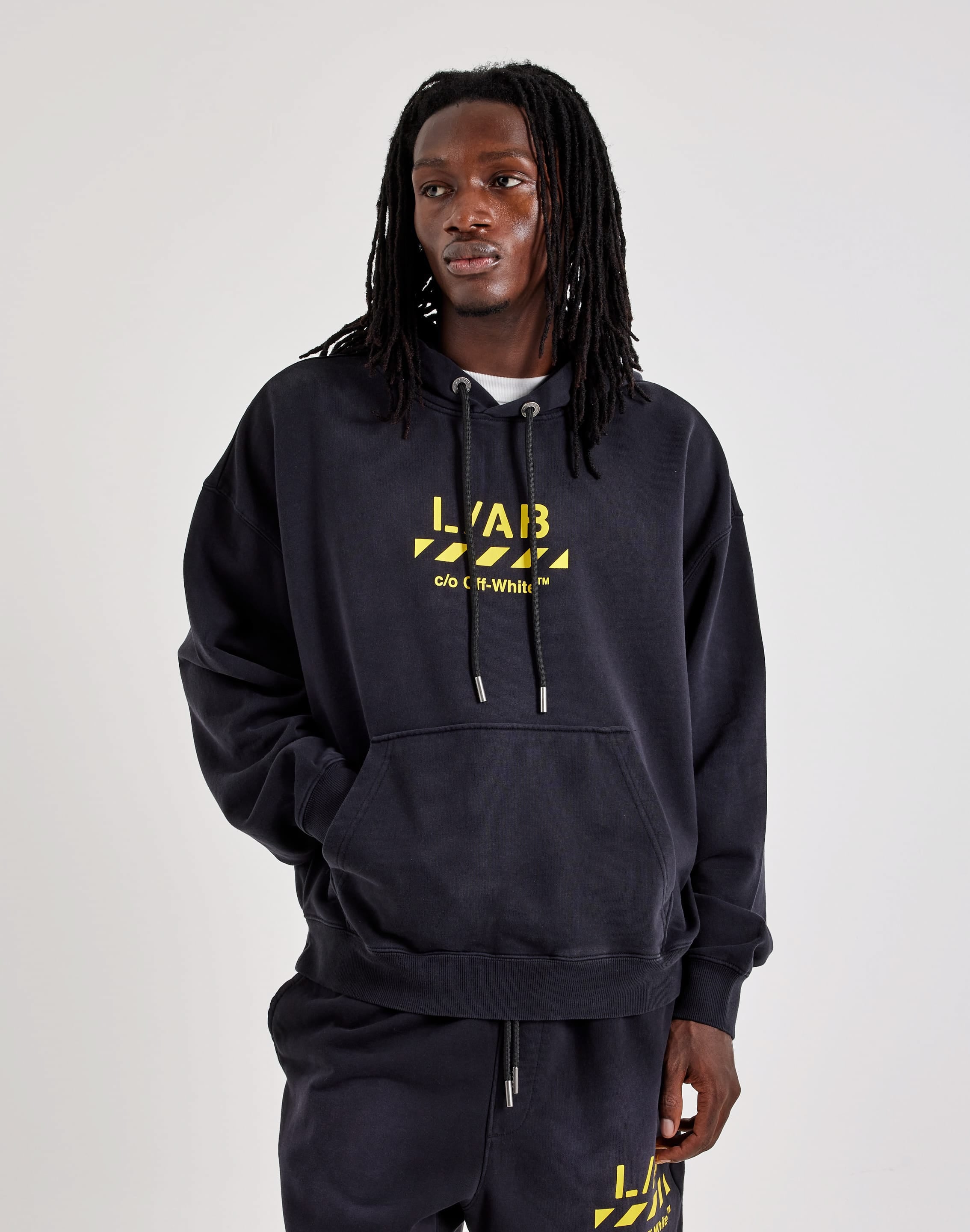 Photo of Off-White L/AB Diagonal Washed Fleece Hoodie