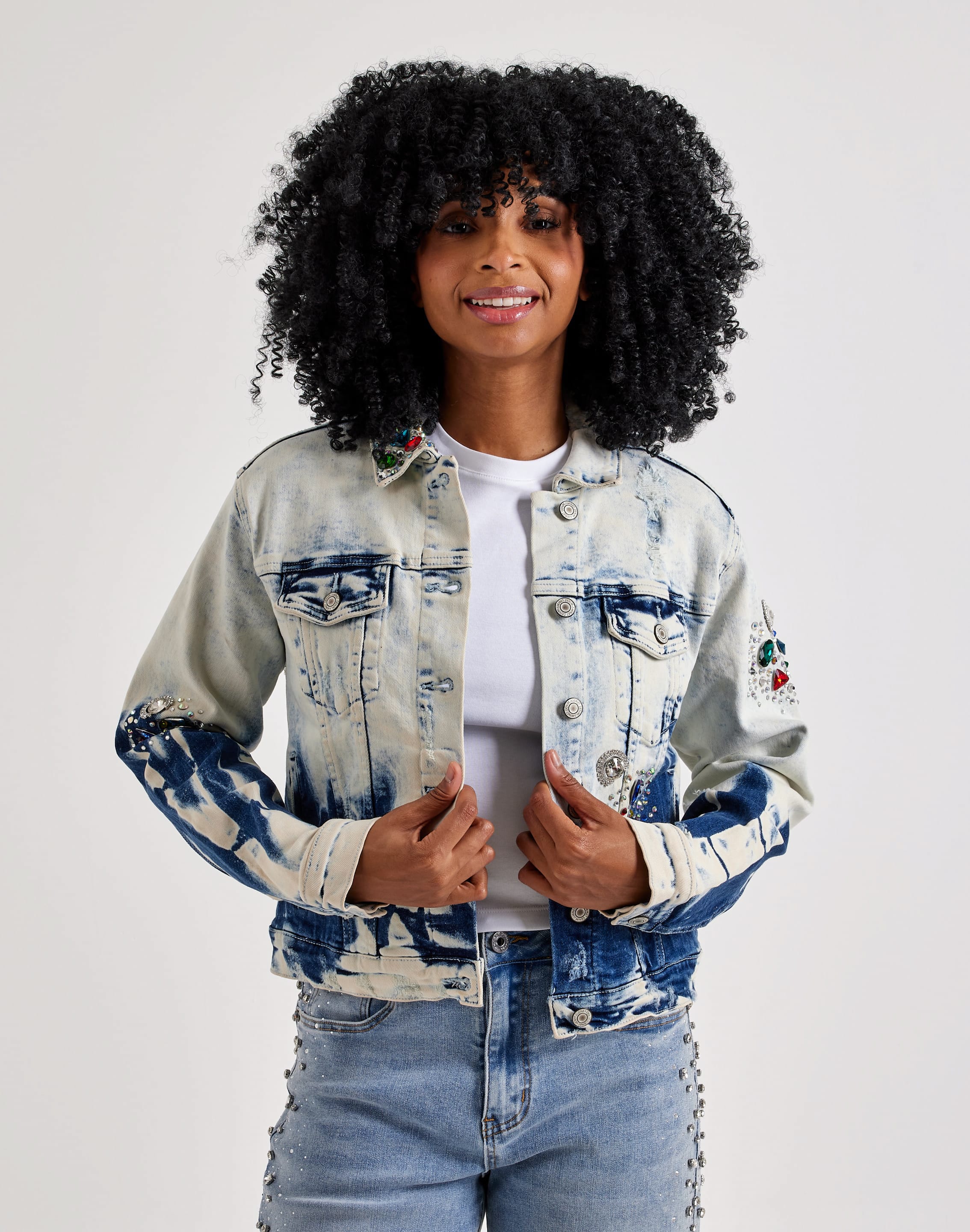 Photo of Kosturakis Crafts Colorful Lips Denim Jacket